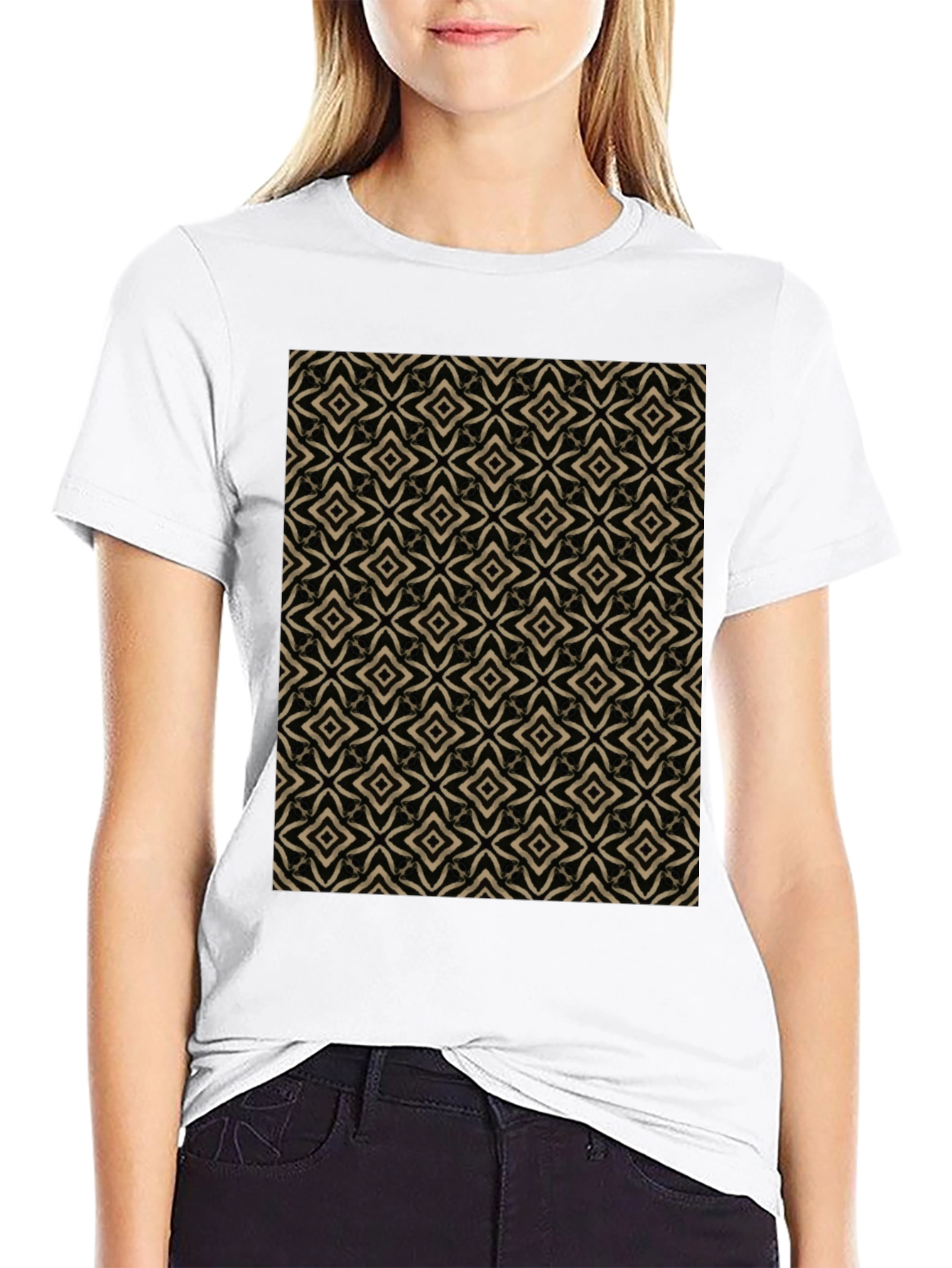 Geometric Pattern Black T-Shirt