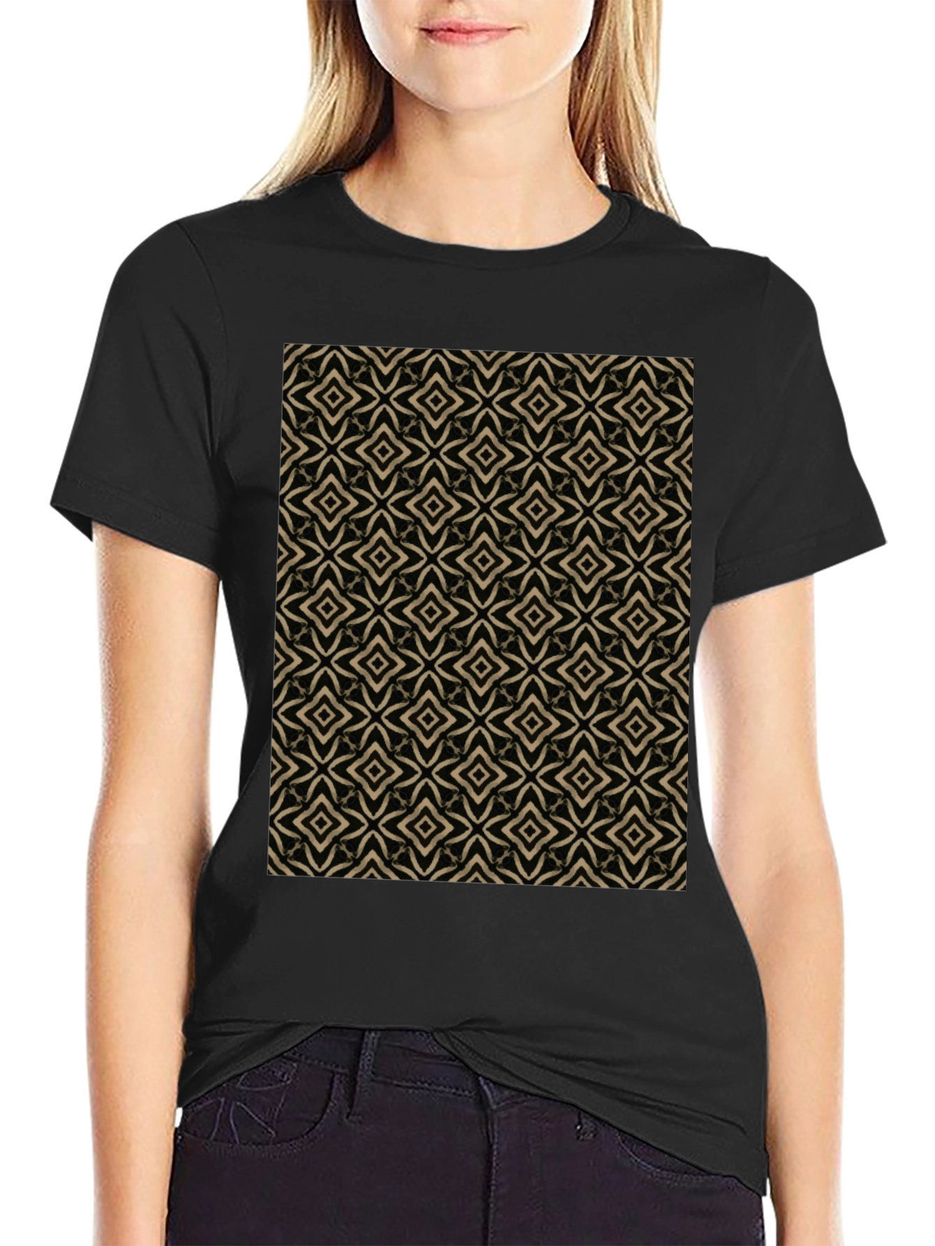 Geometric Pattern Black T-Shirt