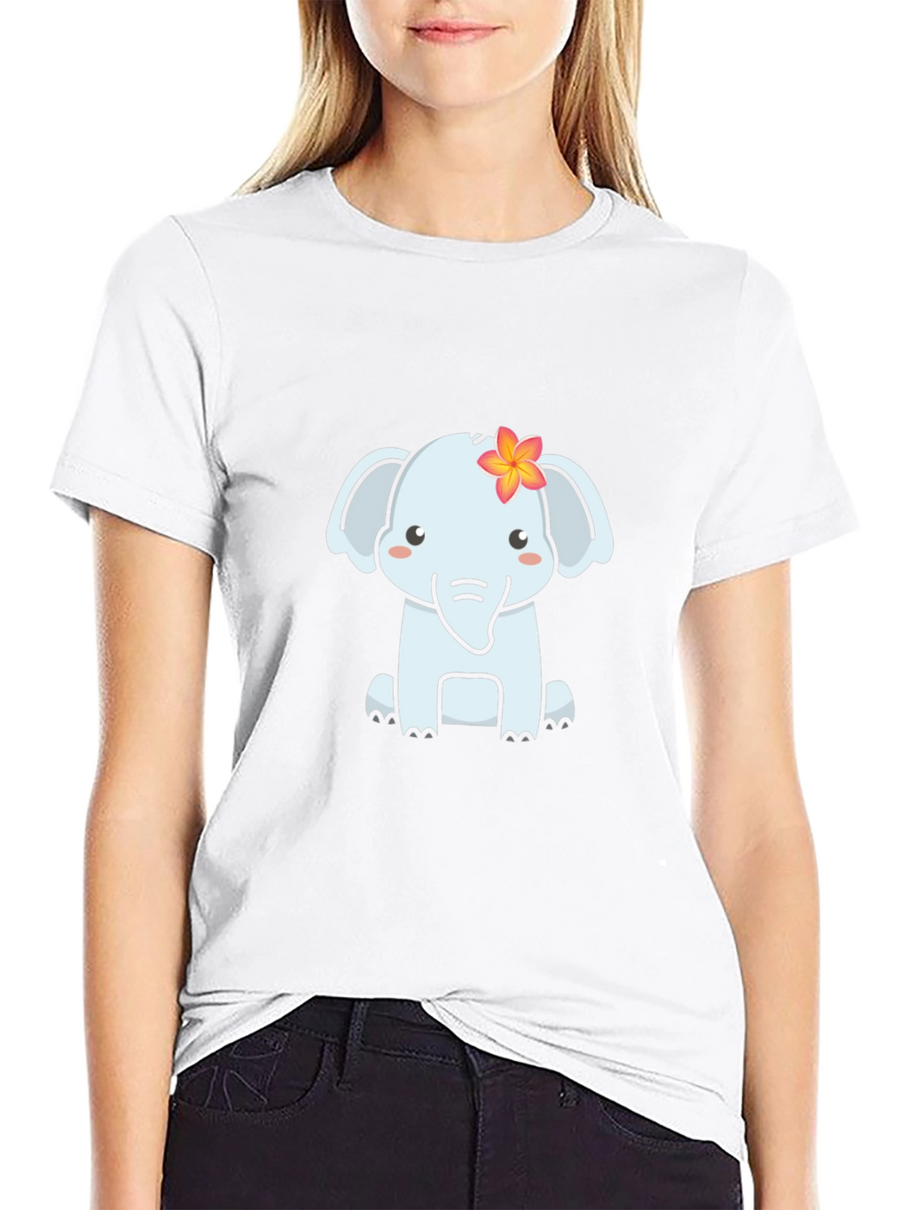 Cute Elephant Graphic T-Shirt - Soft Black Tee
