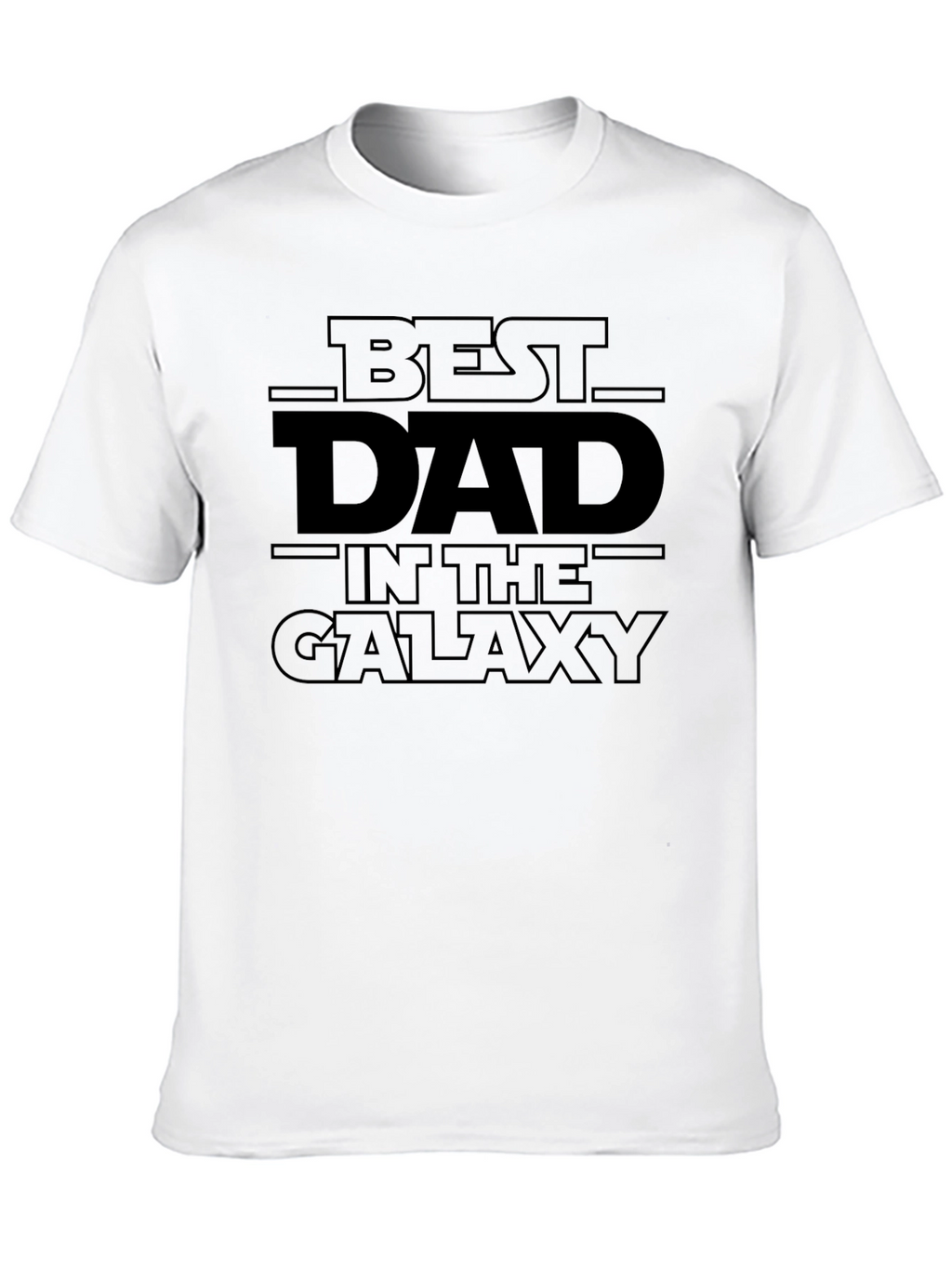 Best Dad in the Galaxy Black Graphic T-Shirt