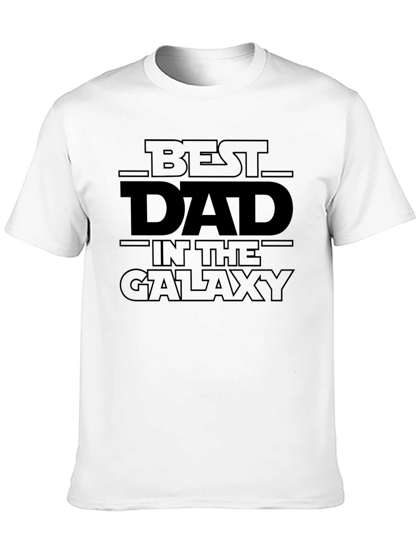 Best Dad in the Galaxy Black Graphic T-Shirt