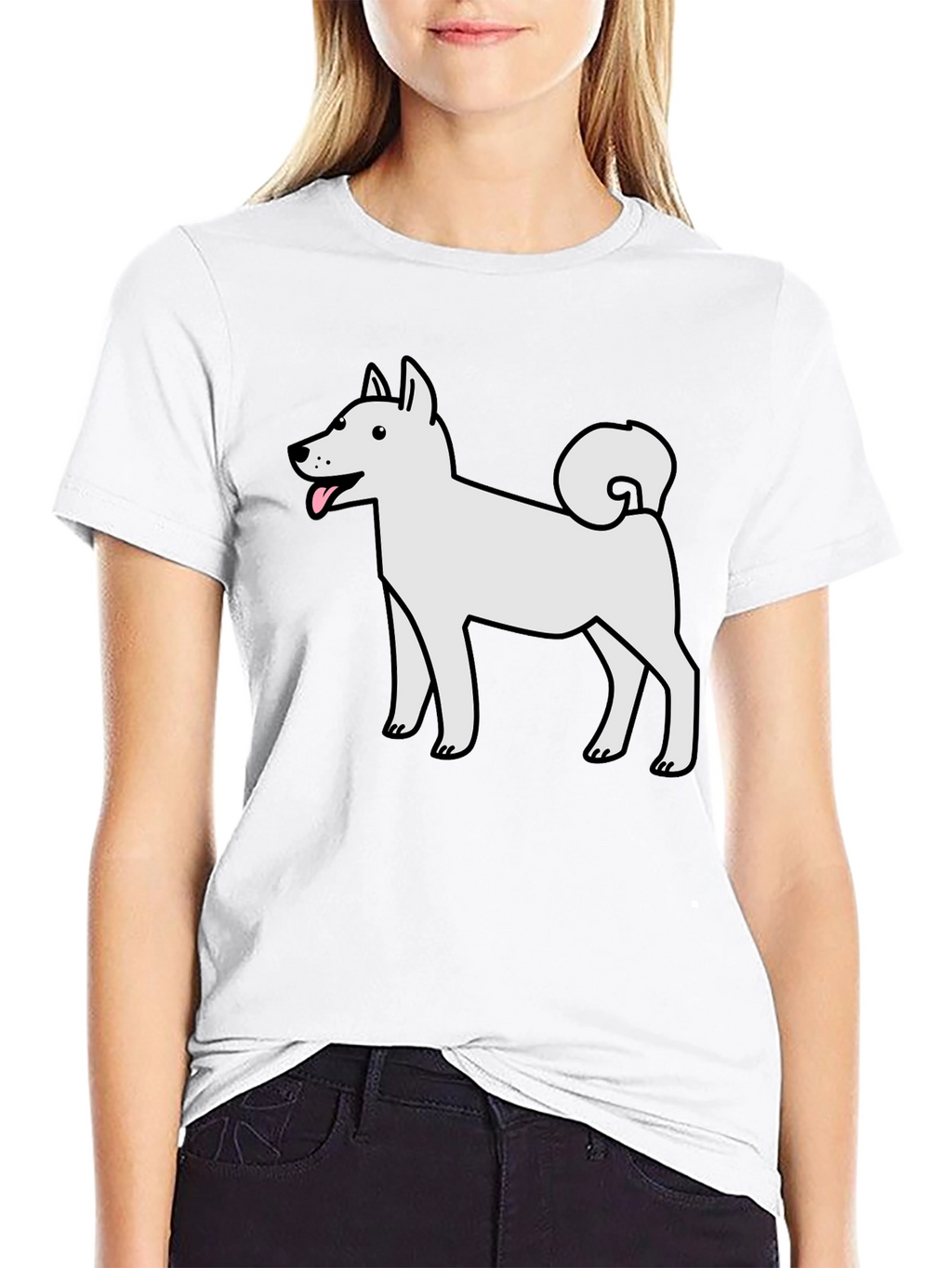 Cartoon White Dog T-Shirt – Cute Dog Lover Graphic Tee