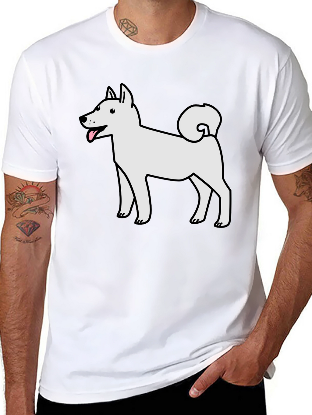 Cartoon White Dog T-Shirt – Cute Dog Lover Graphic Tee
