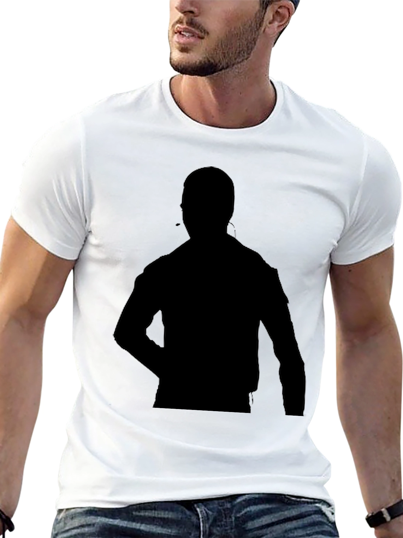 Silhouette Graphic Black Cotton T-Shirt