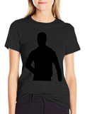 Silhouette Graphic Black Cotton T-Shirt