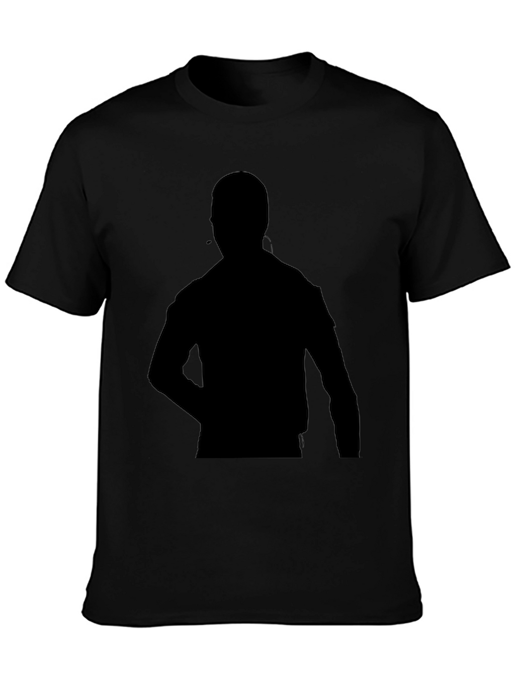 Silhouette Graphic Black Cotton T-Shirt