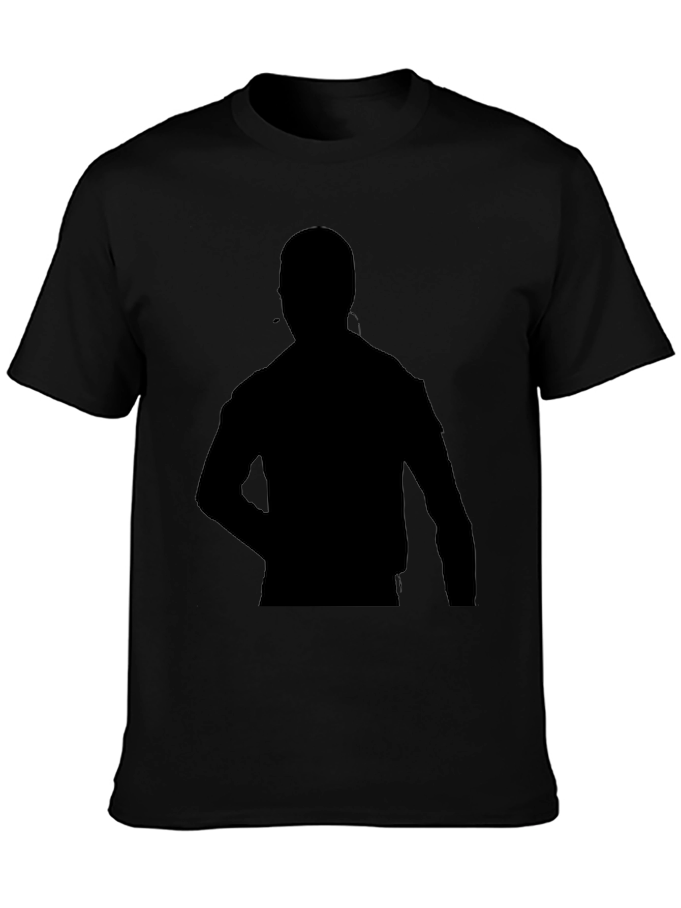 Silhouette Graphic Black Cotton T-Shirt
