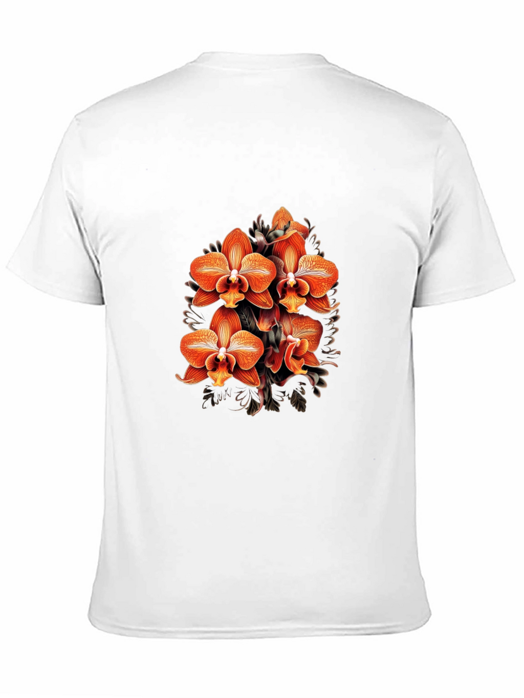 Floral Orchid Graphic Black T-Shirt