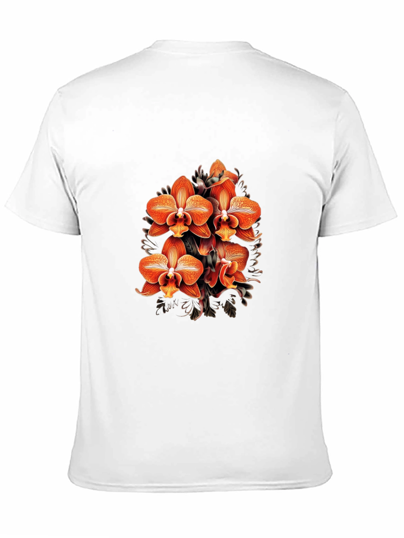 Floral Orchid Graphic Black T-Shirt