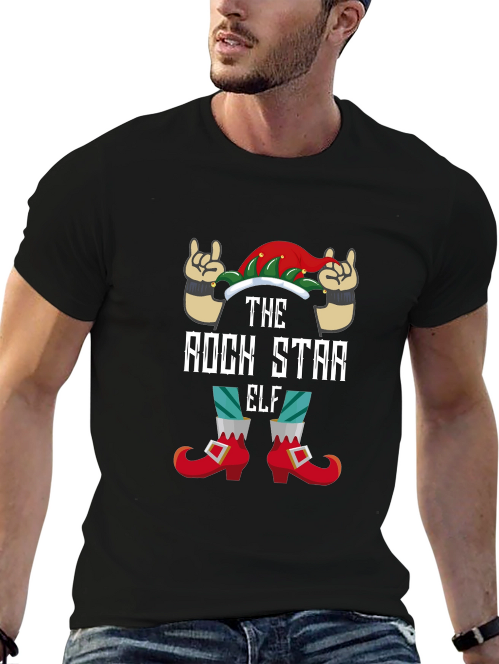 Rock Star Elf Graphic Tee
