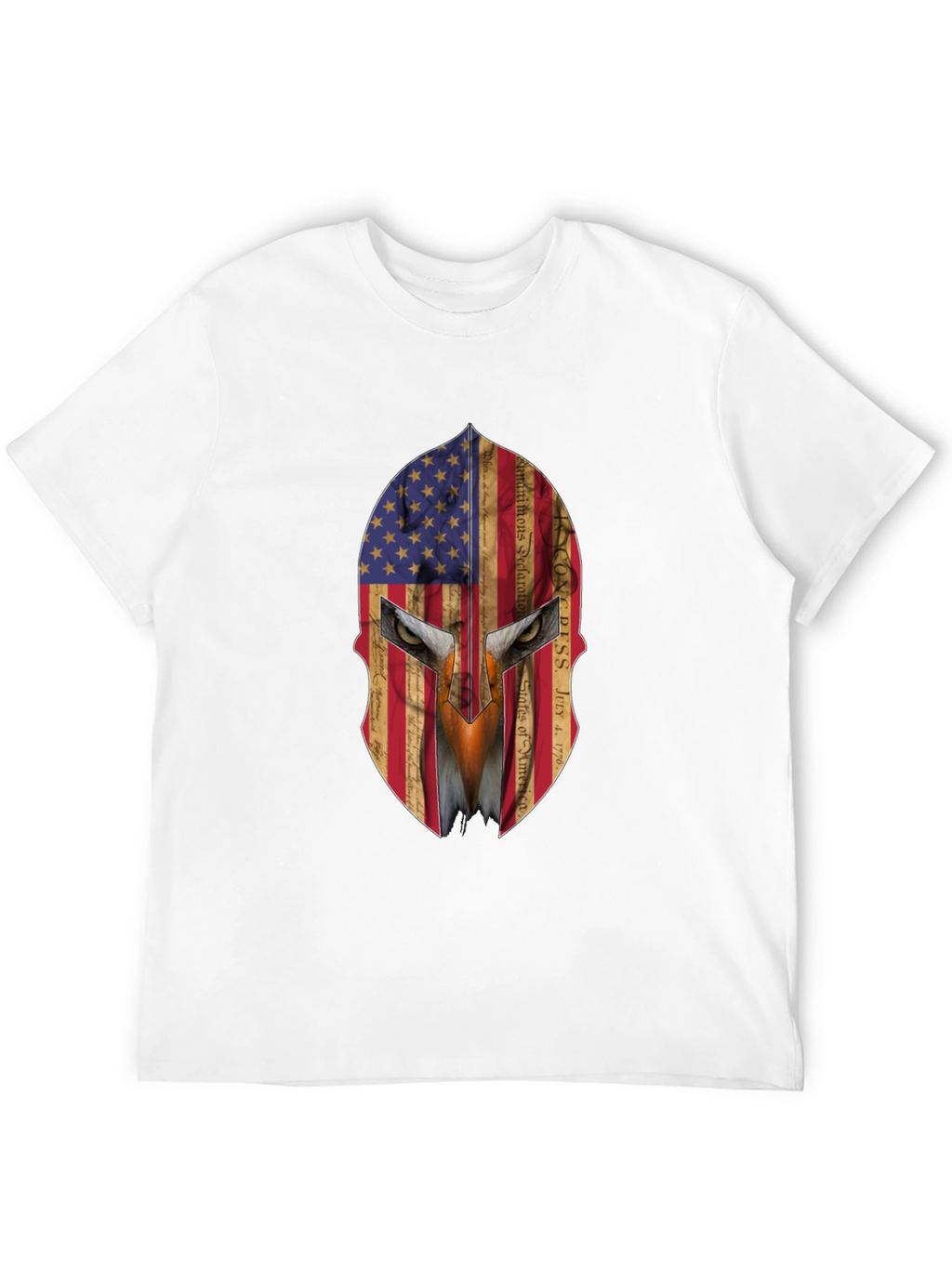 Patriotic Spartan Eagle Graphic T-Shirt
