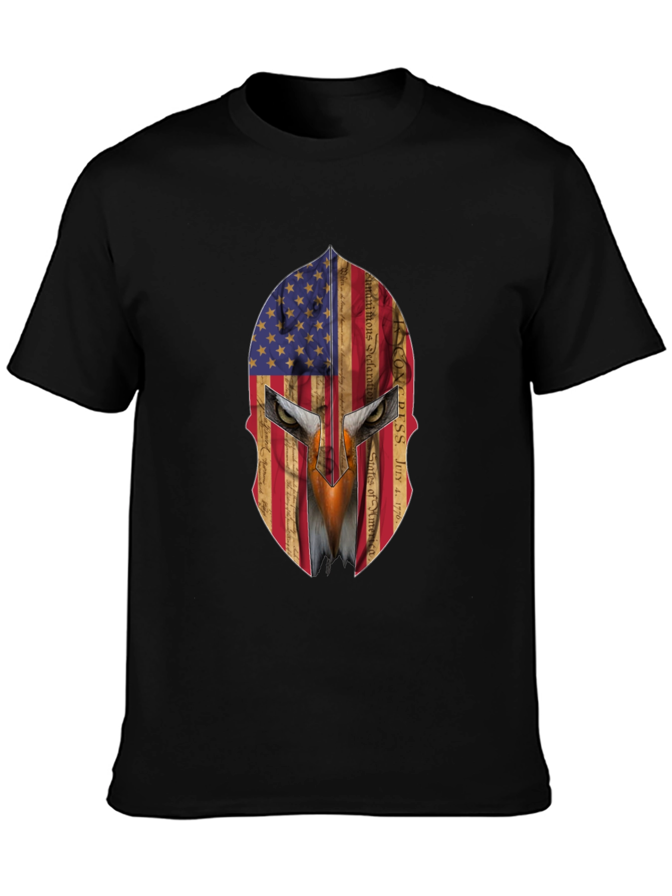Patriotic Spartan Eagle Graphic T-Shirt