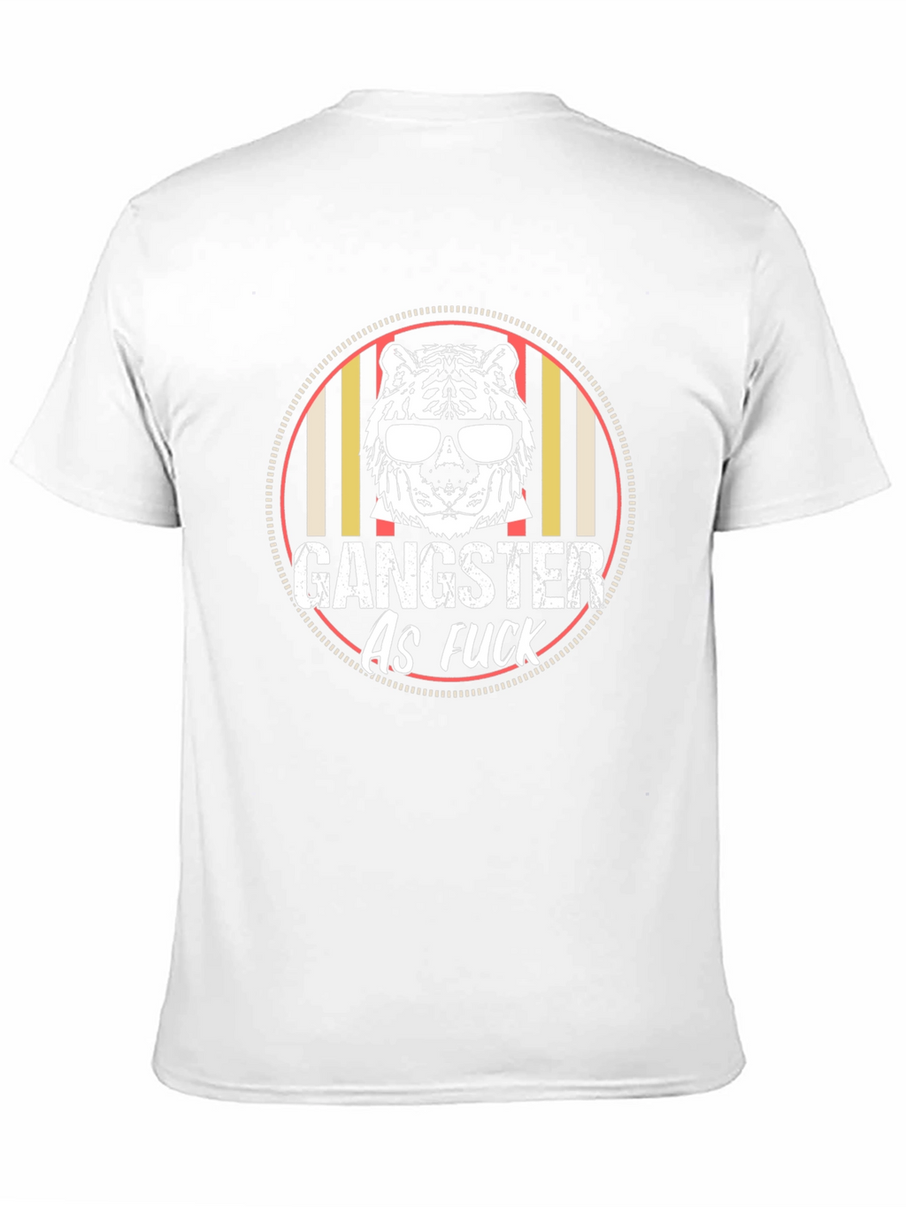 Gangster Tiger Graphic Tee - Black Crew Neck T-Shirt