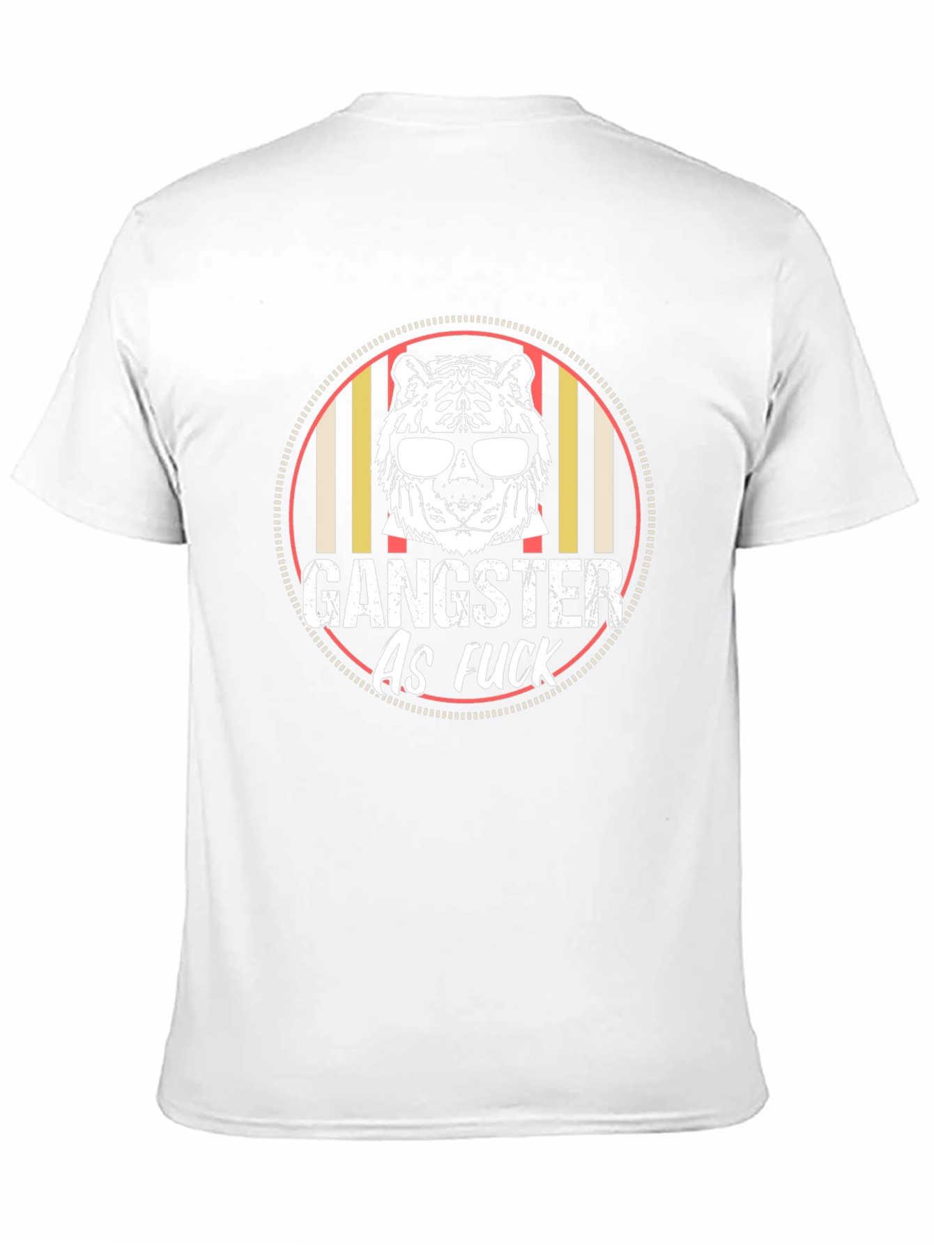Gangster Tiger Graphic Tee - Black Crew Neck T-Shirt