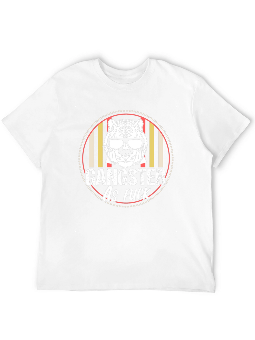 Gangster Tiger Graphic Tee - Black Crew Neck T-Shirt
