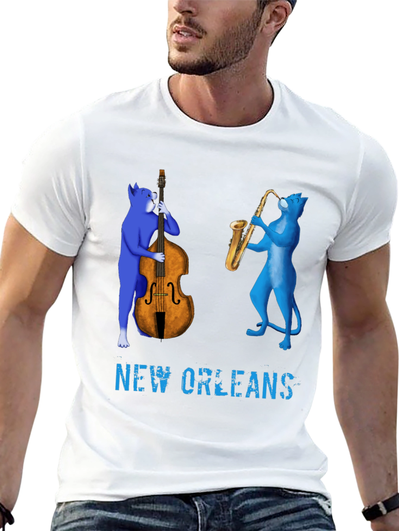 New Orleans Jazz Cat T-Shirt