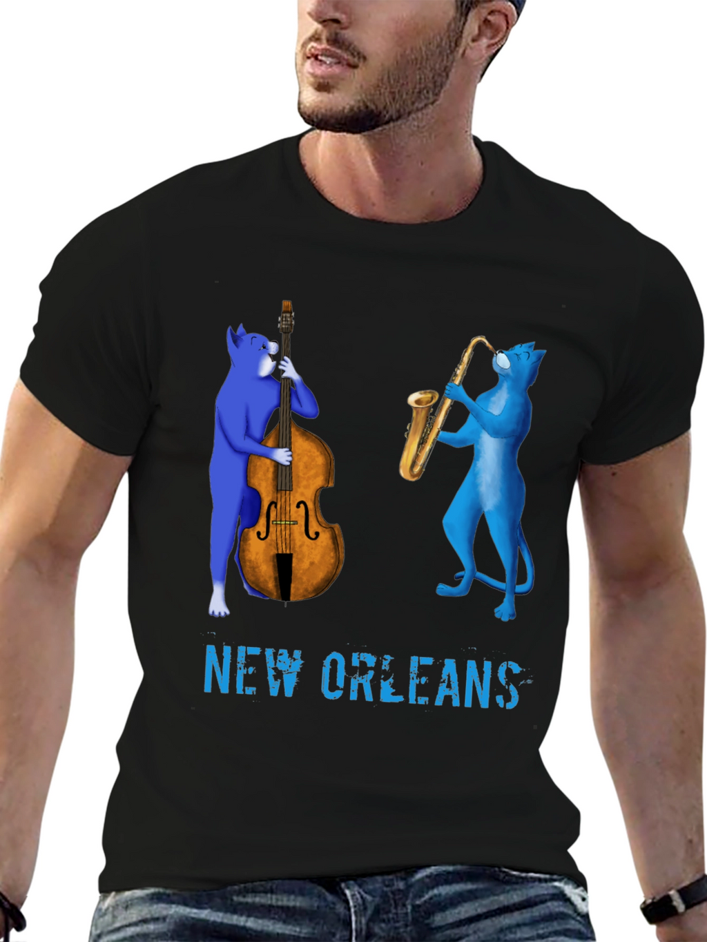 New Orleans Jazz Cat T-Shirt