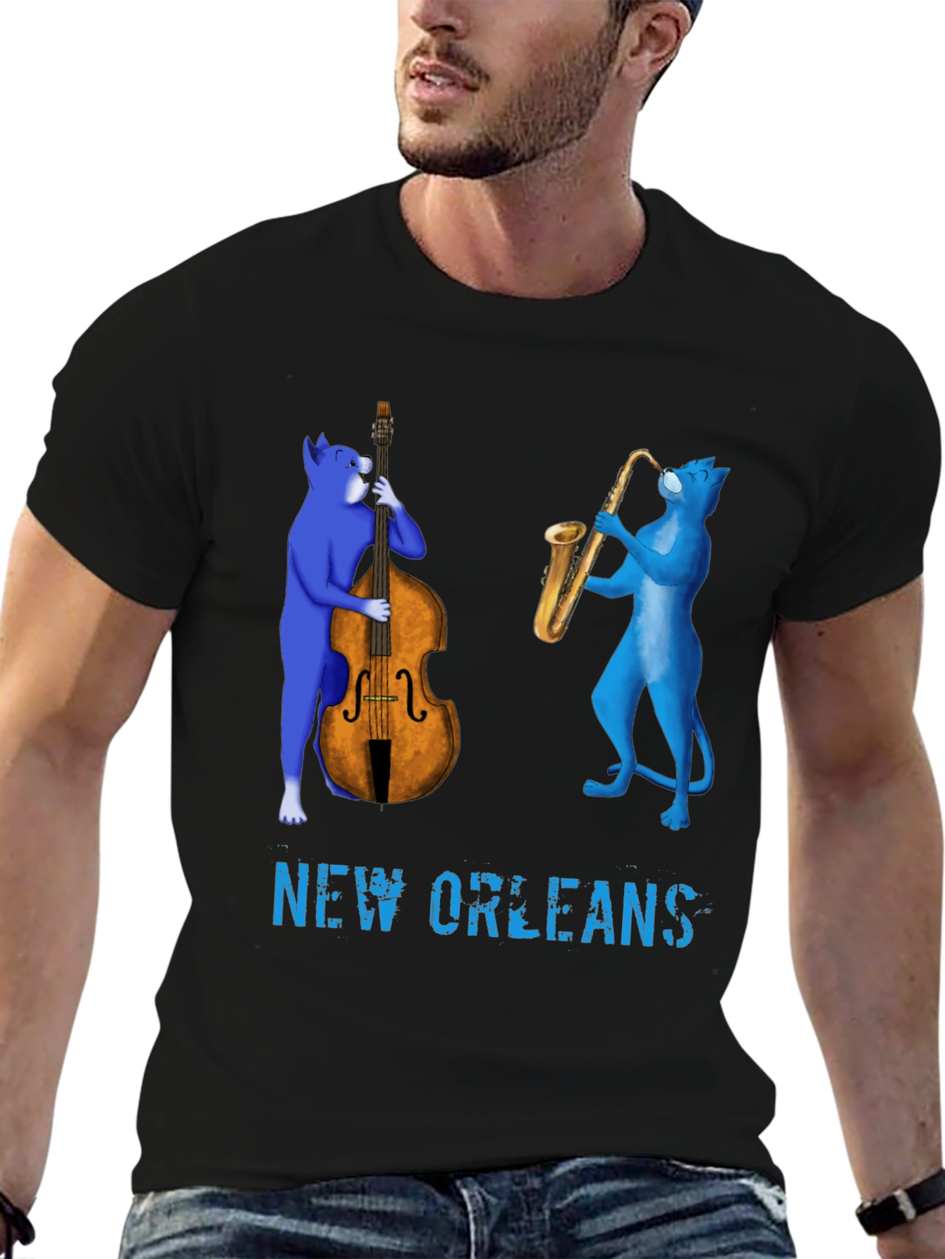 New Orleans Jazz Cat T-Shirt