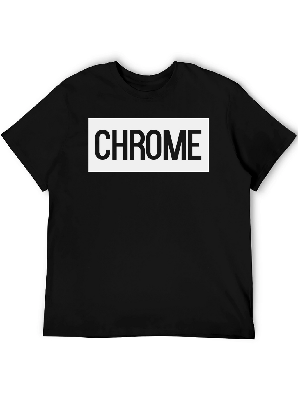 Chrome Text Graphic Tee - Stylish Black Cotton Blend