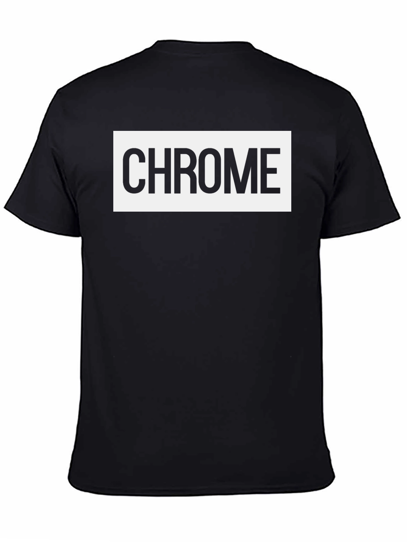 Chrome Text Graphic Tee - Stylish Black Cotton Blend