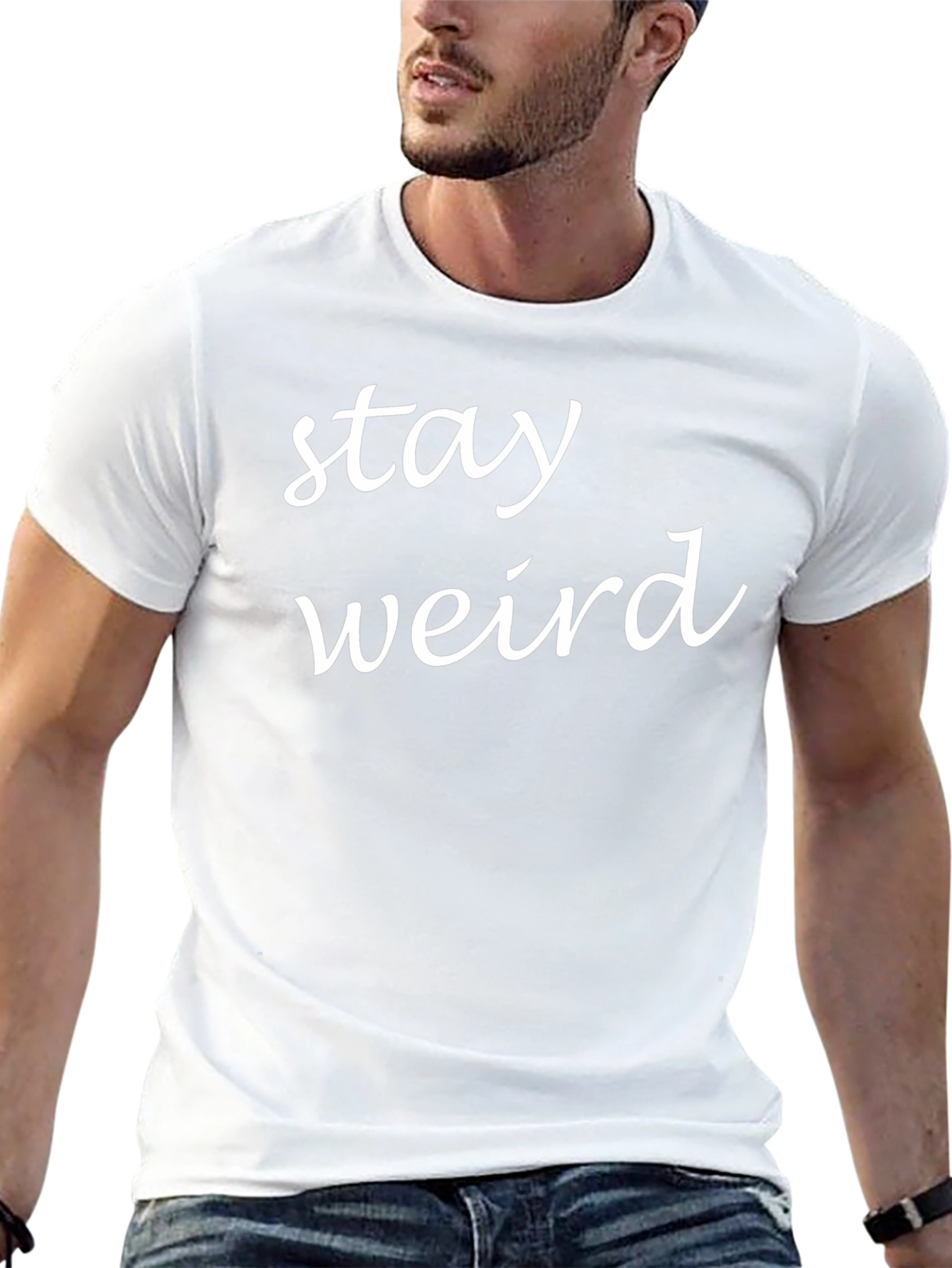 Stay Weird Graphic Tee - Soft Cotton Black T-Shirt