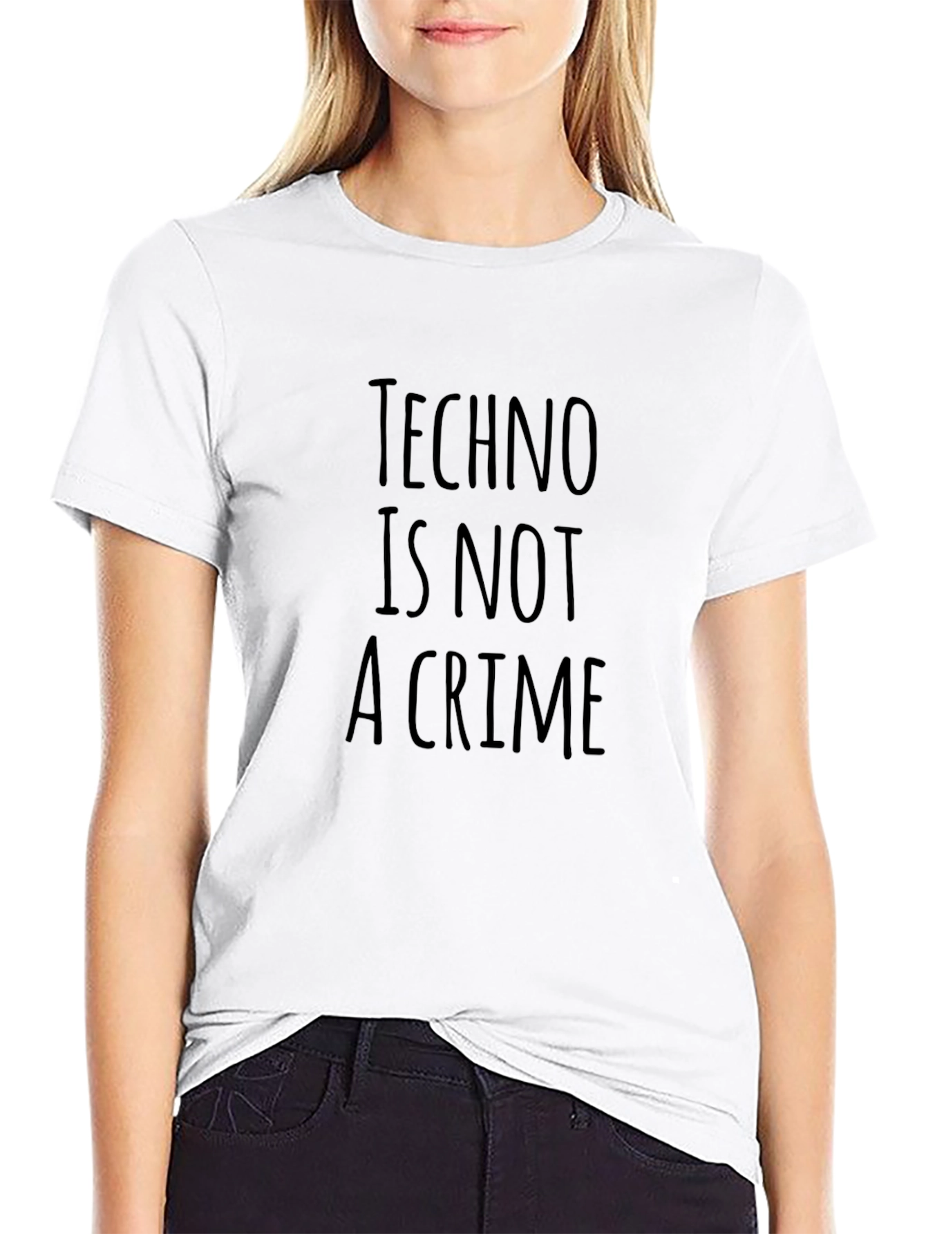 Techno Is Not A Crime Black Graphic T-Shirt