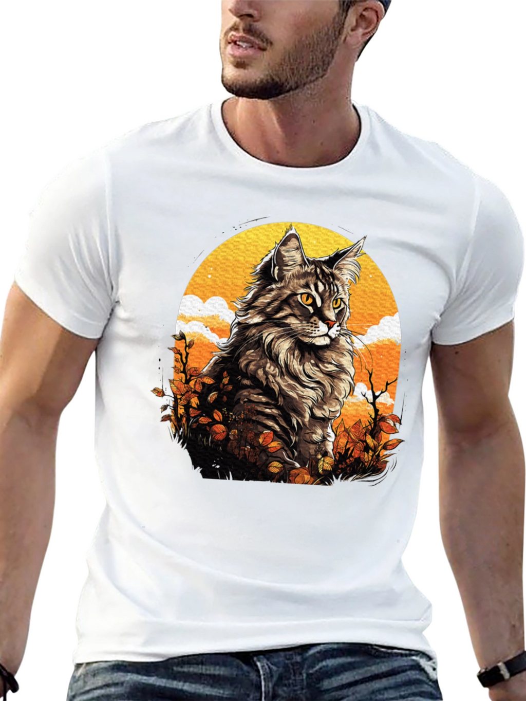 Cat Art Graphic T-Shirt - Unique Design