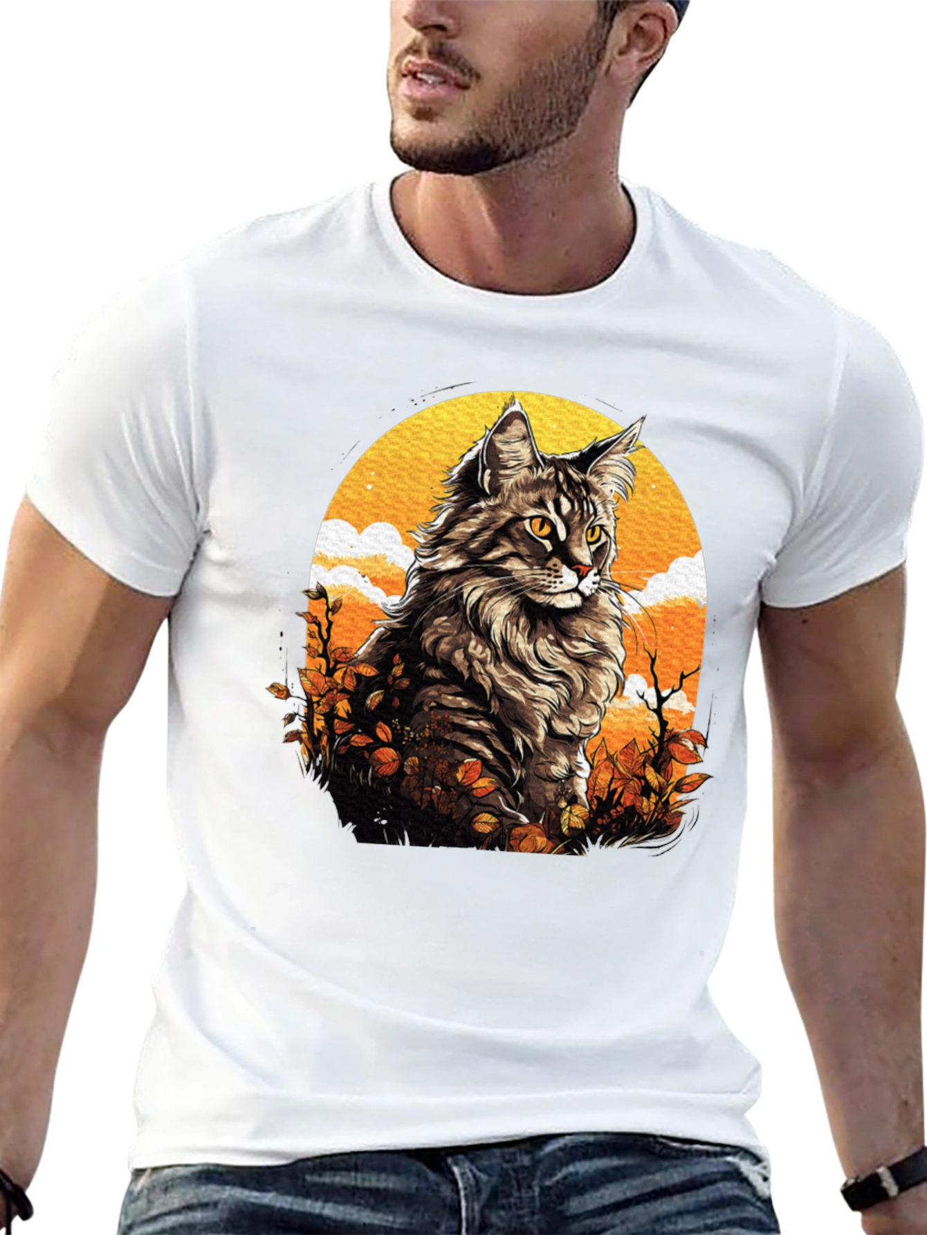 Cat Art Graphic T-Shirt - Unique Design