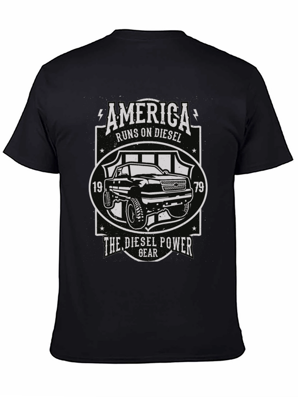 America Runs On Diesel Black Graphic Tee