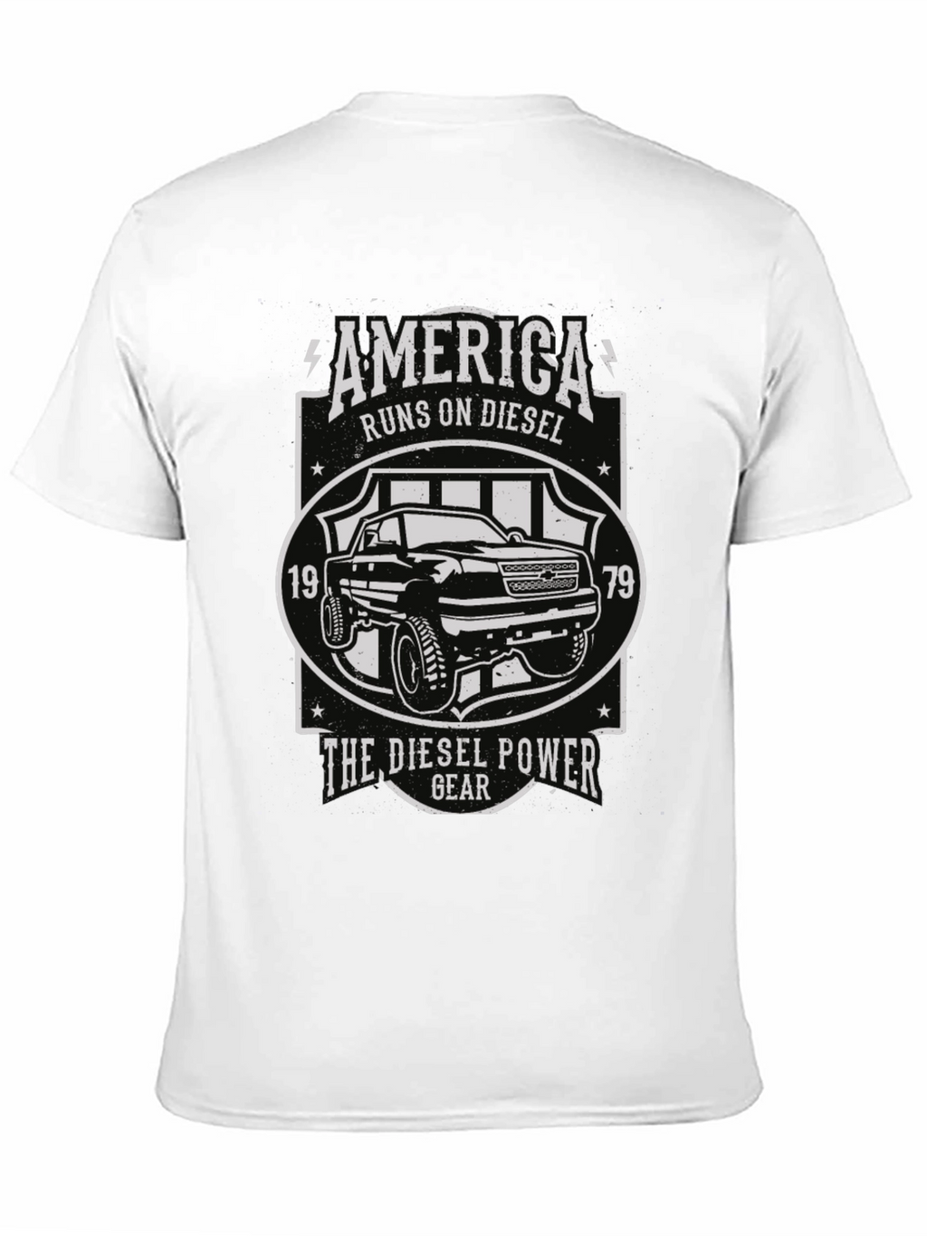 America Runs On Diesel Black Graphic Tee