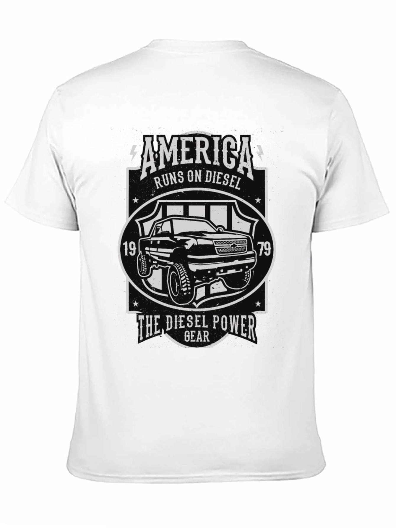 America Runs On Diesel Black Graphic Tee