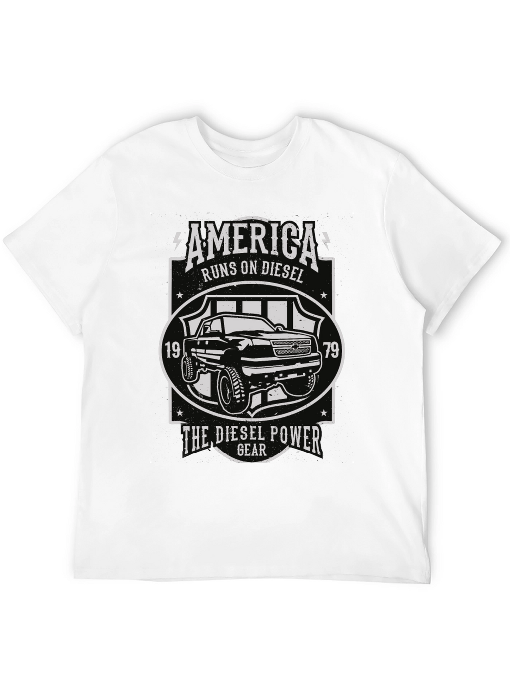 America Runs On Diesel Black Graphic Tee