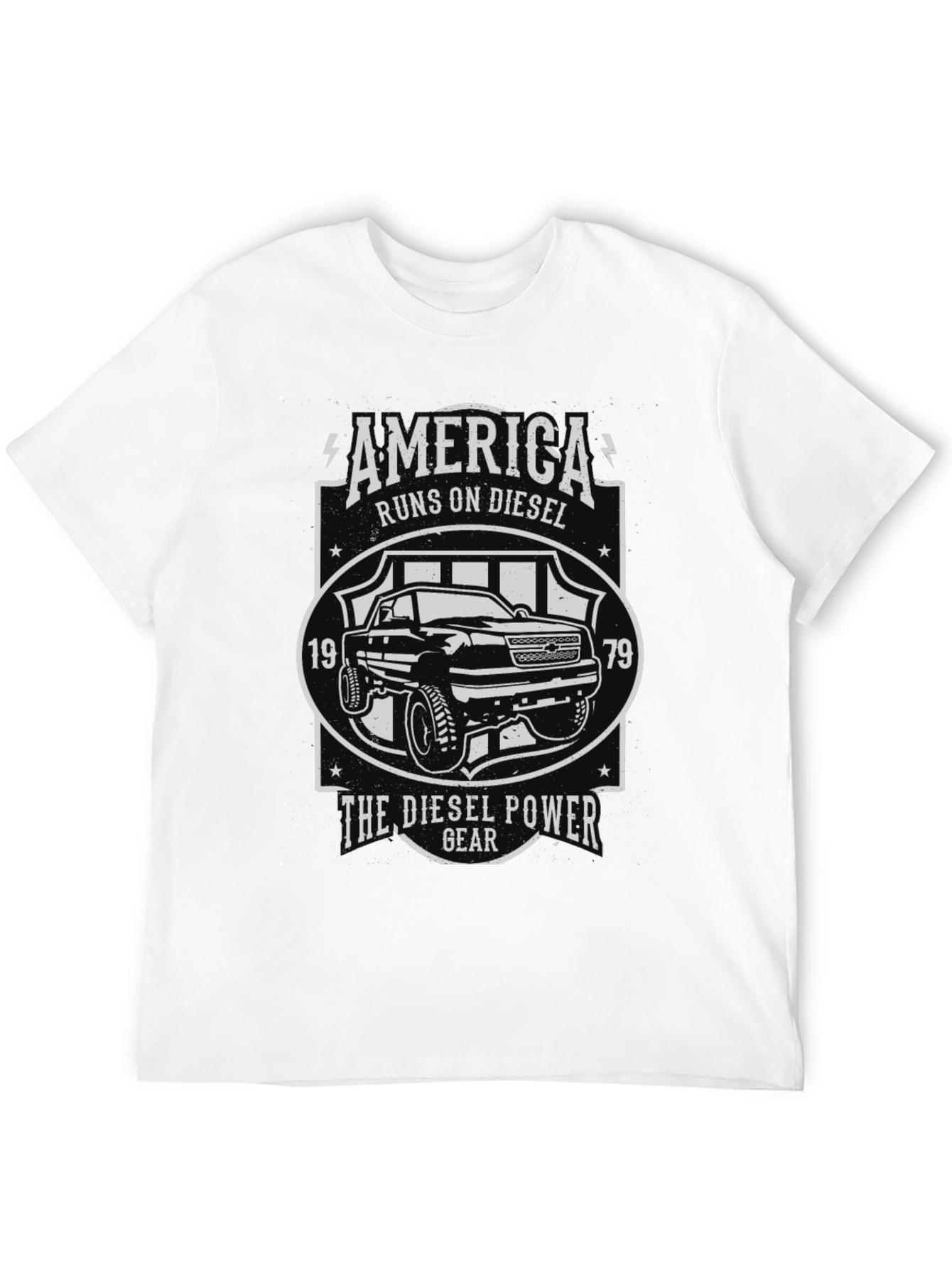 America Runs On Diesel Black Graphic Tee
