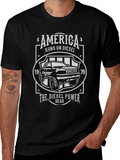 America Runs On Diesel Black Graphic Tee