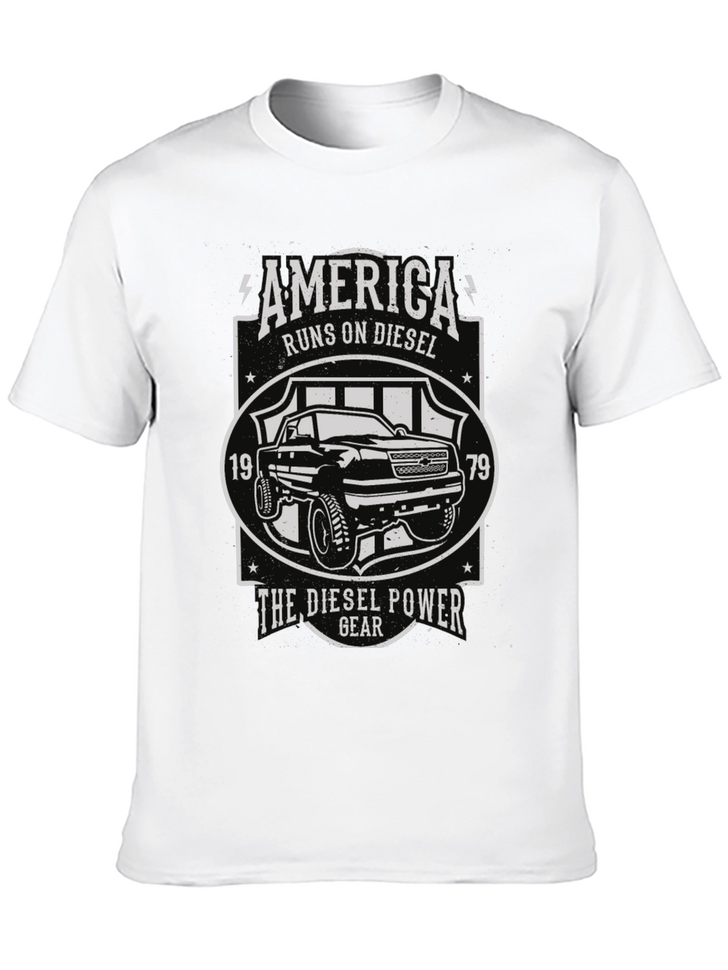 America Runs On Diesel Black Graphic Tee