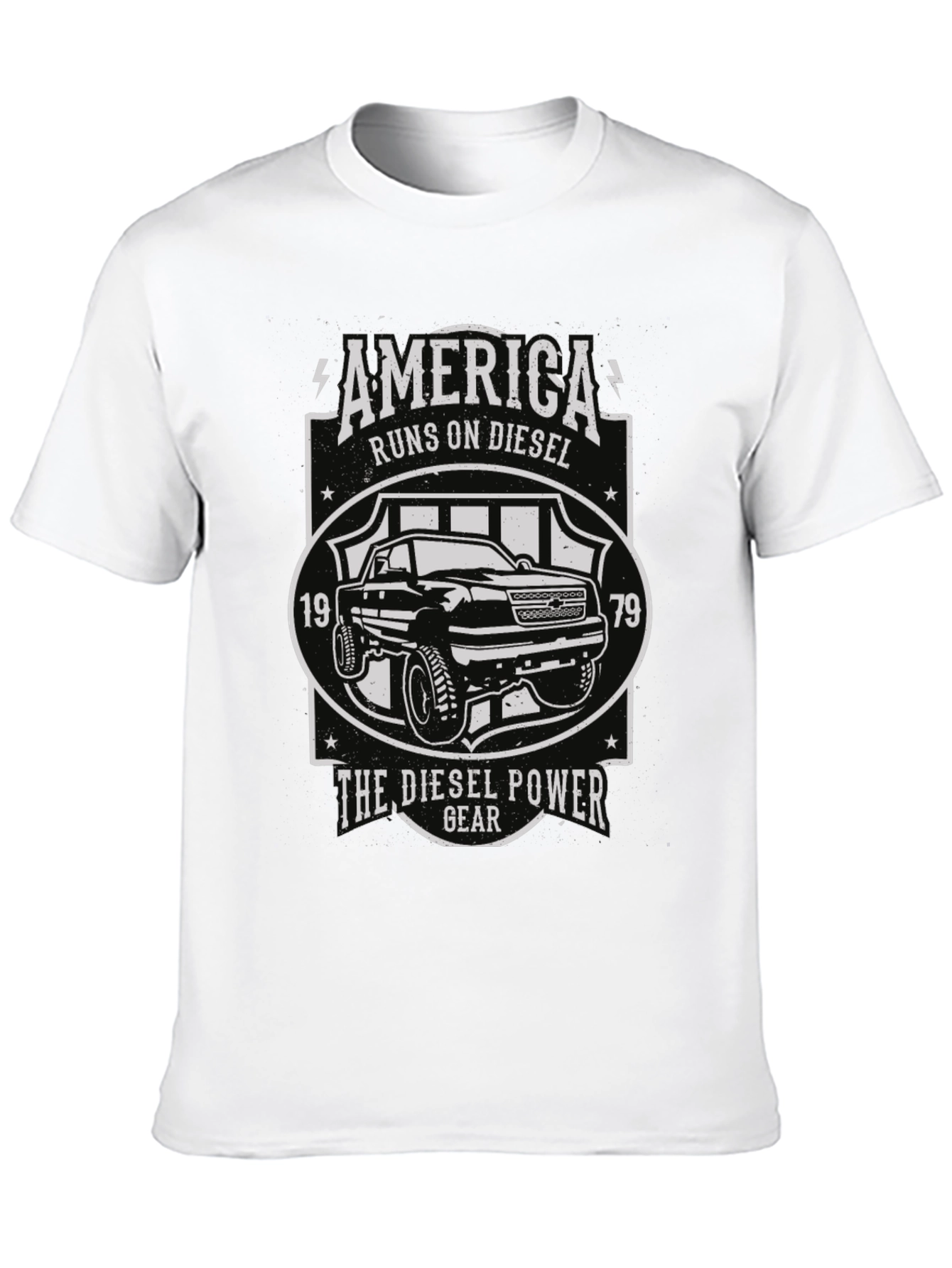 America Runs On Diesel Black Graphic Tee