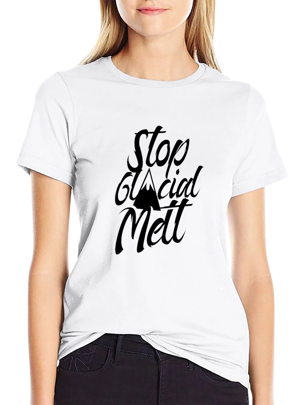 Stop Glacial Melt Black Crew Neck T-Shirt