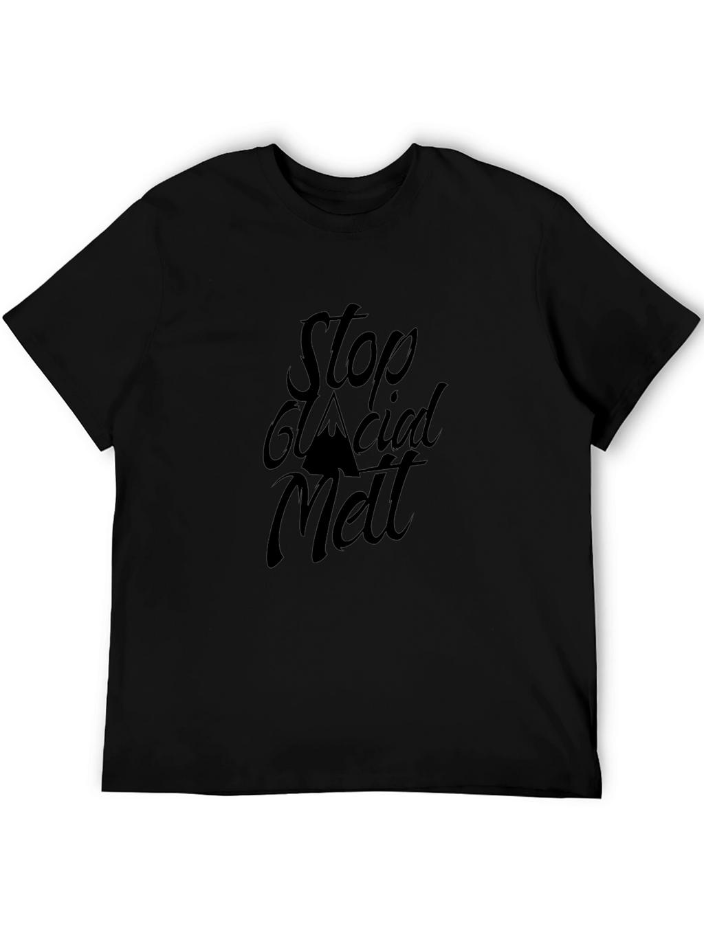 Stop Glacial Melt Black Crew Neck T-Shirt