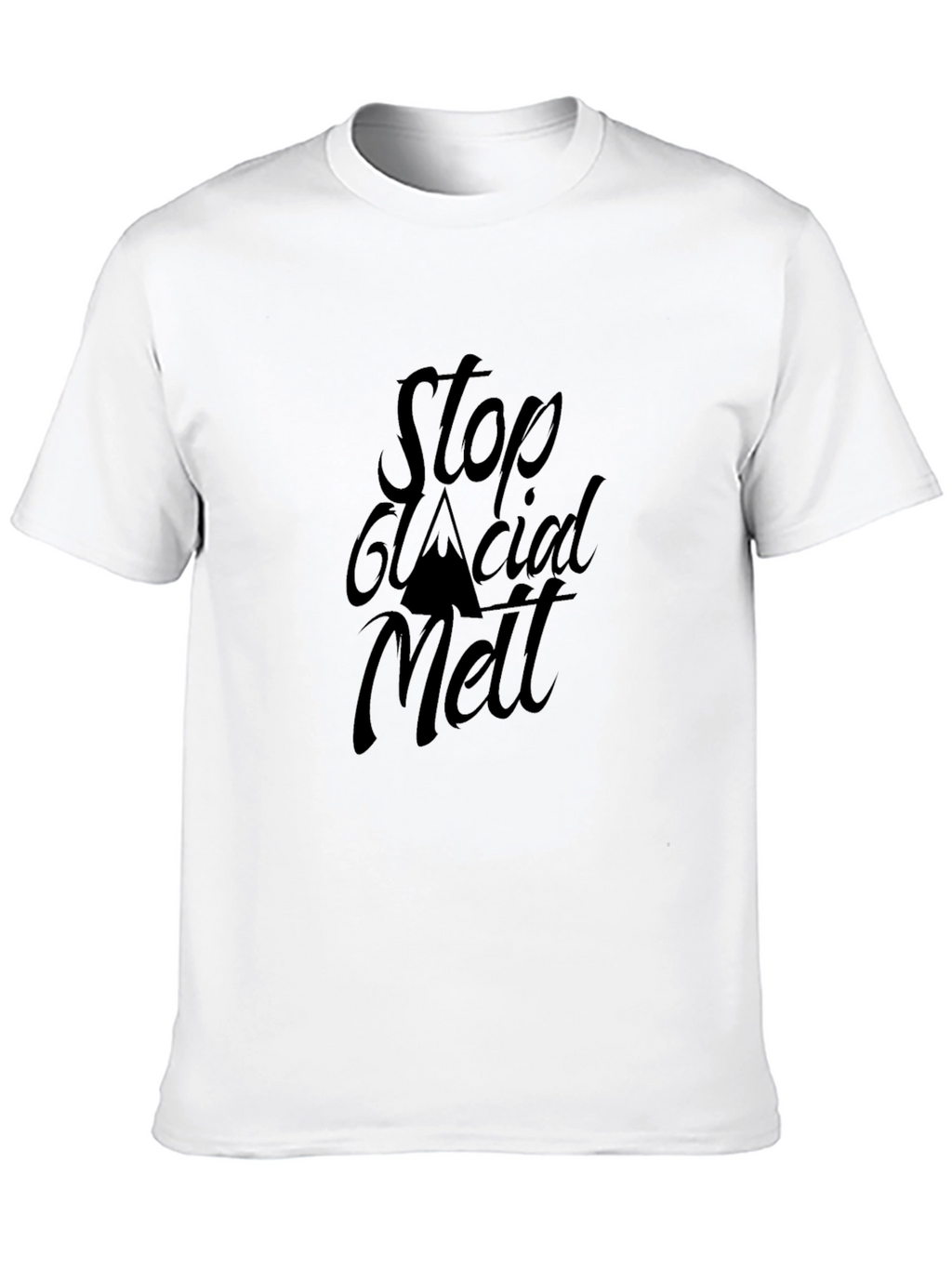 Stop Glacial Melt Black Crew Neck T-Shirt