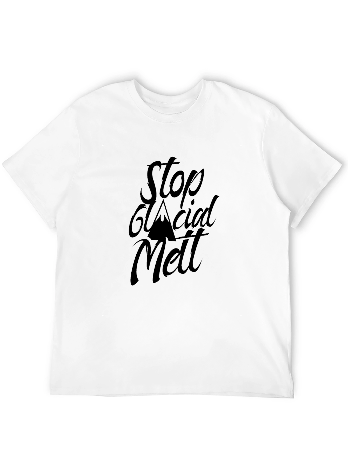 Stop Glacial Melt Black Crew Neck T-Shirt