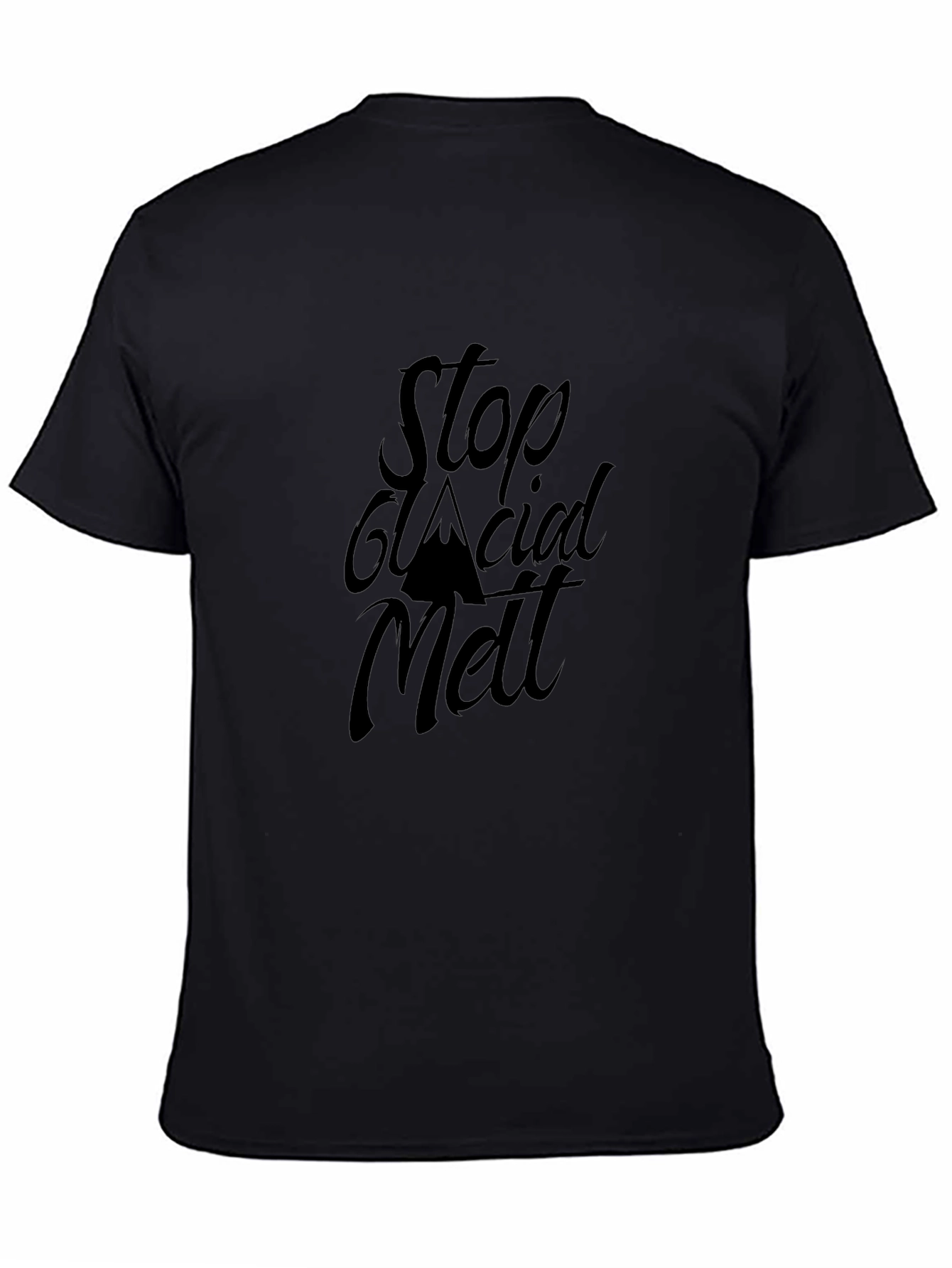 Stop Glacial Melt Black Crew Neck T-Shirt