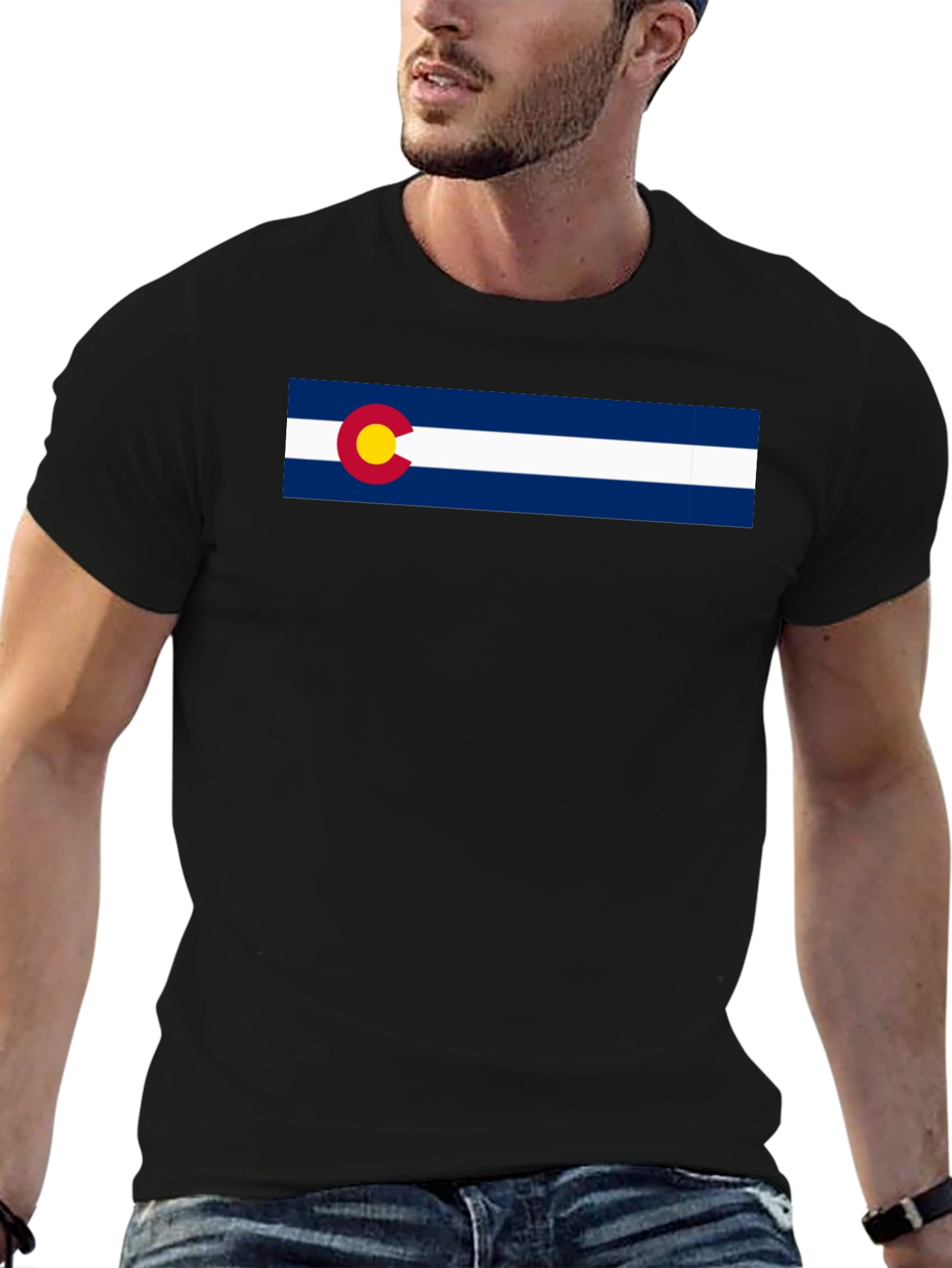 Colorado Flag Graphic Tee - Classic Crew Neck Shirt