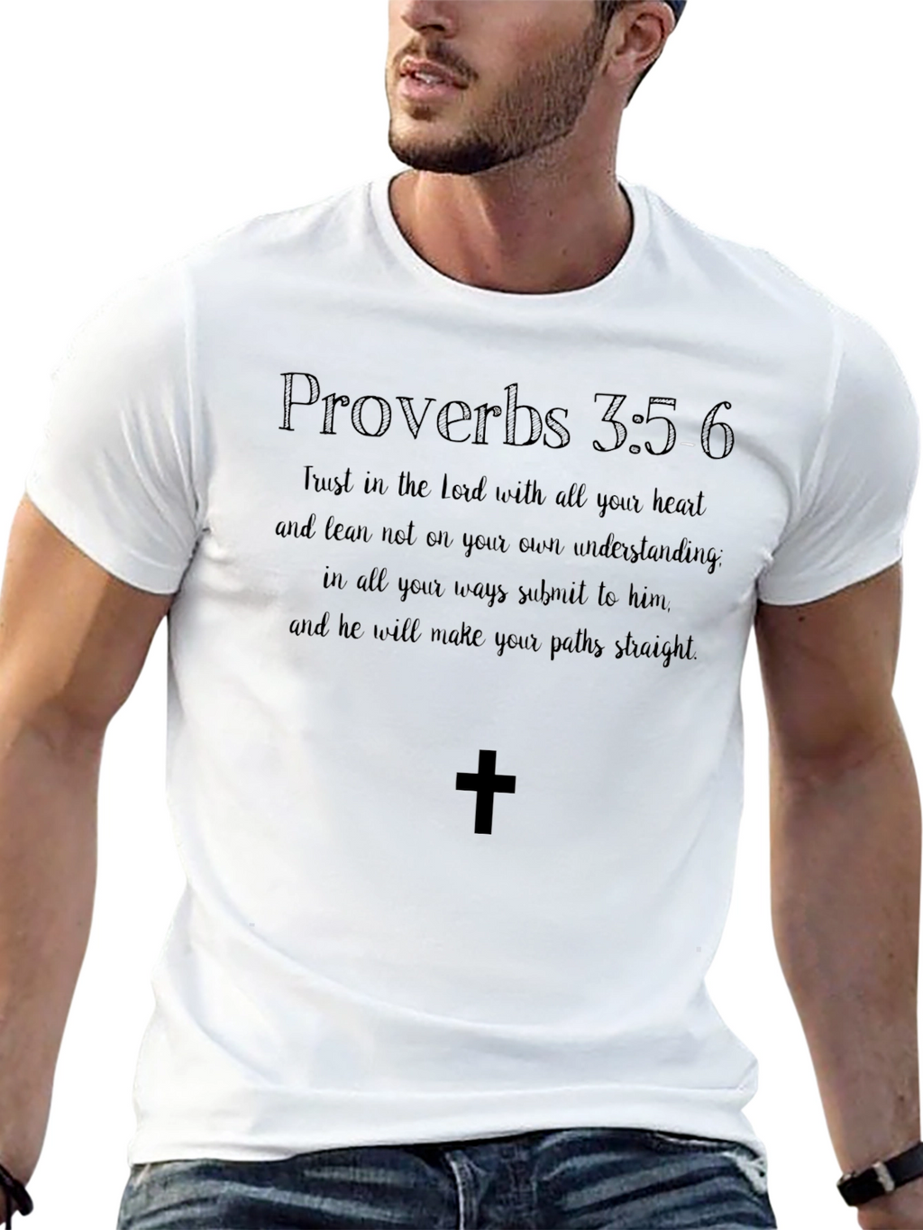Faith-Based T-Shirt: Proverbs 3:5-6 Verse Tee