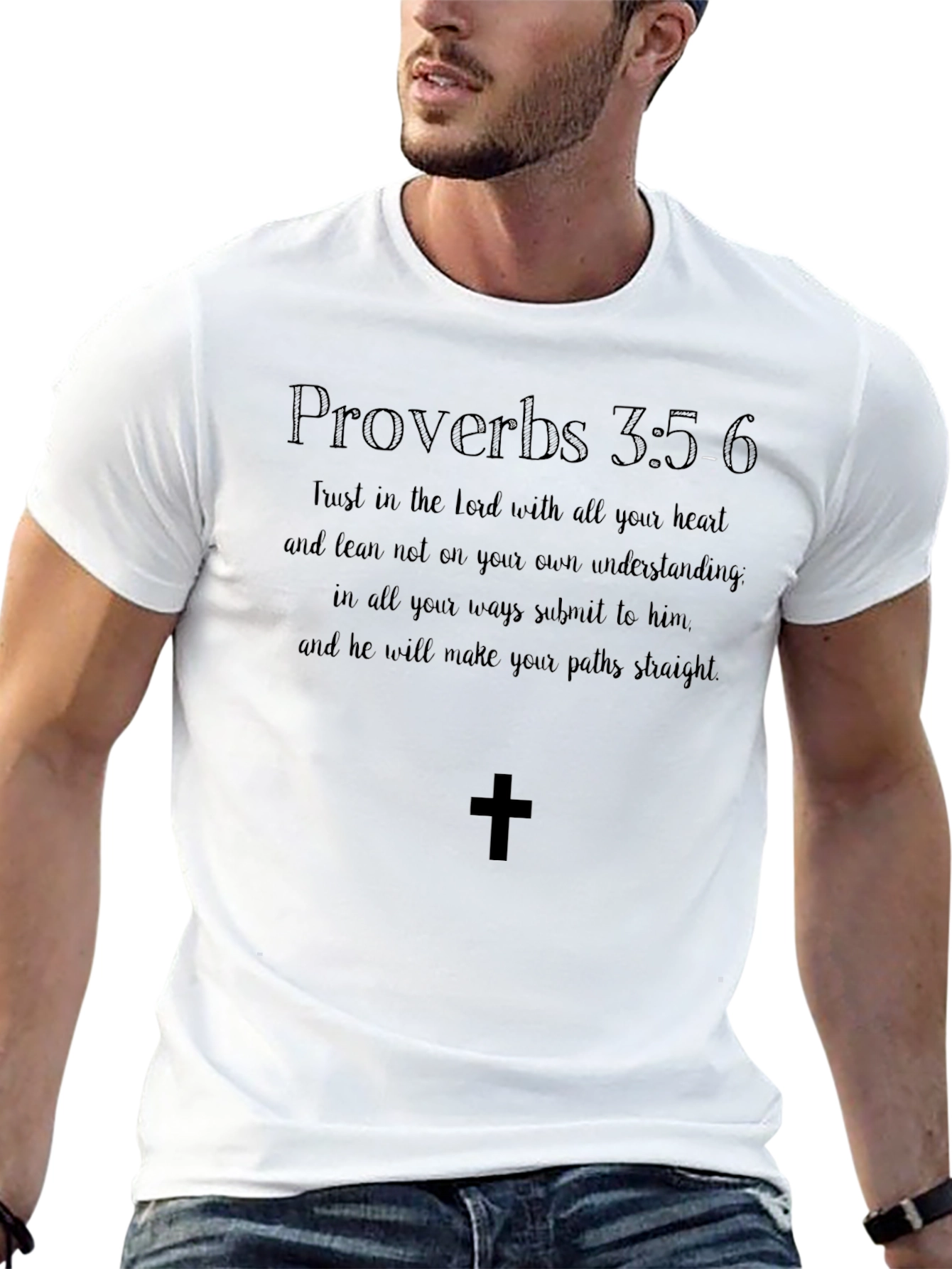 Faith-Based T-Shirt: Proverbs 3:5-6 Verse Tee