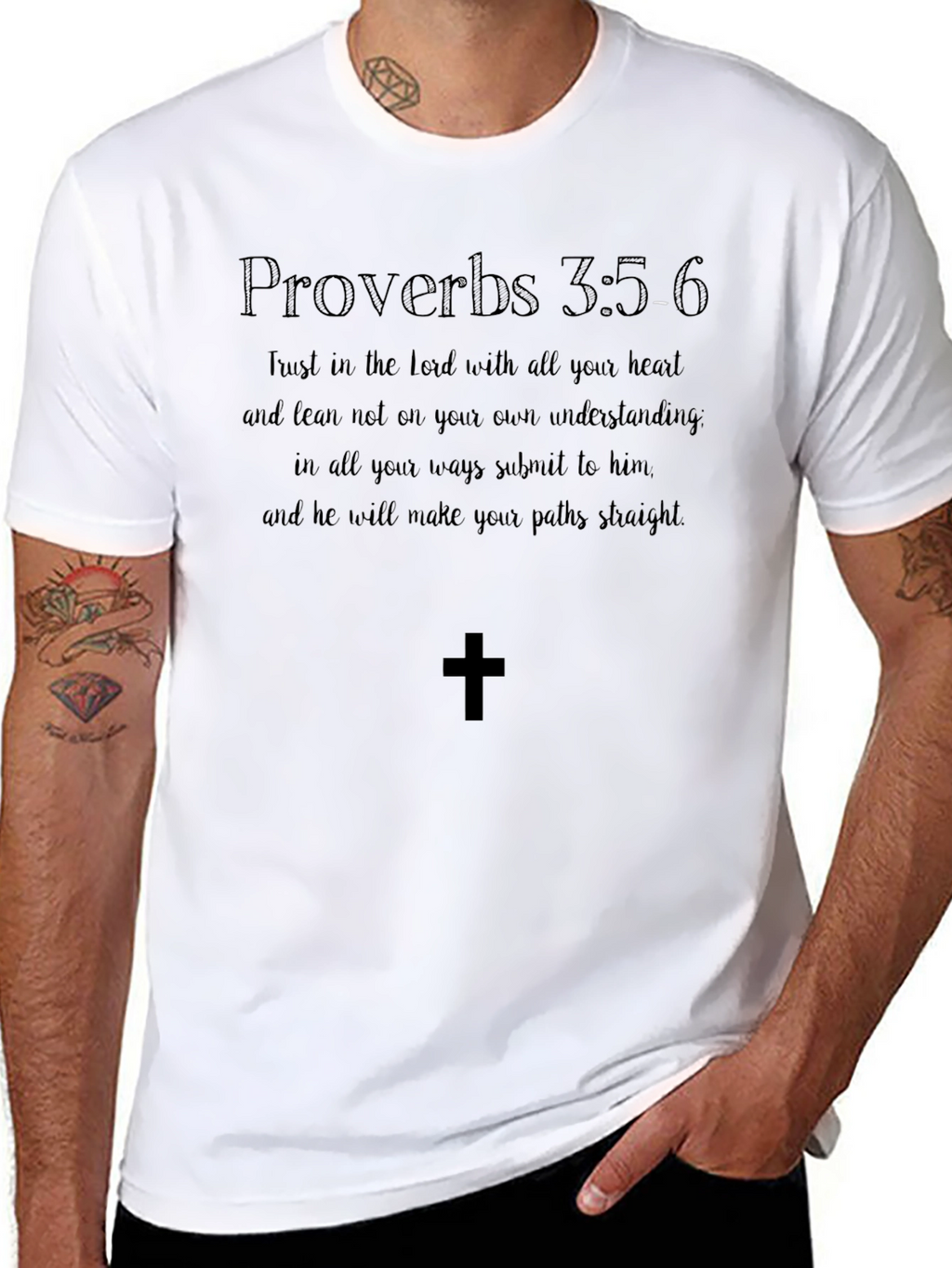 Faith-Based T-Shirt: Proverbs 3:5-6 Verse Tee