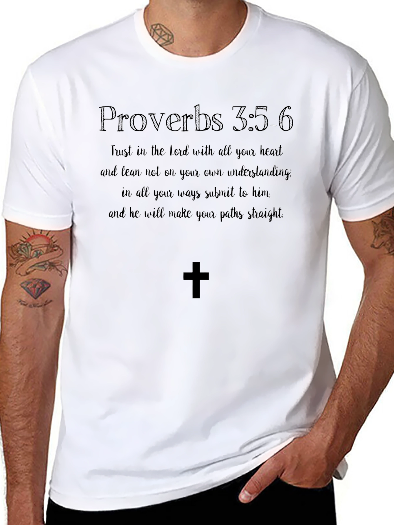 Faith-Based T-Shirt: Proverbs 3:5-6 Verse Tee