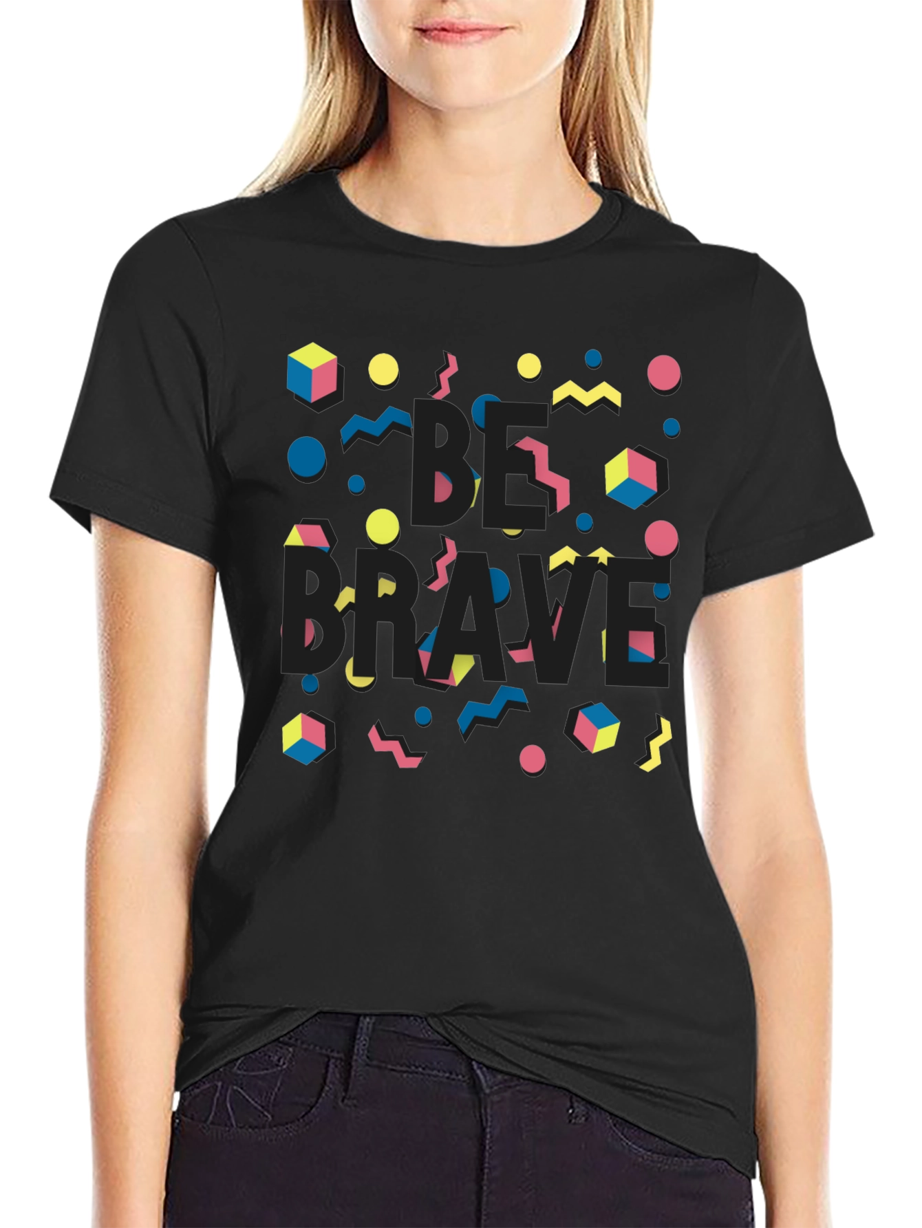 Be Brave Black Graphic Print Tee