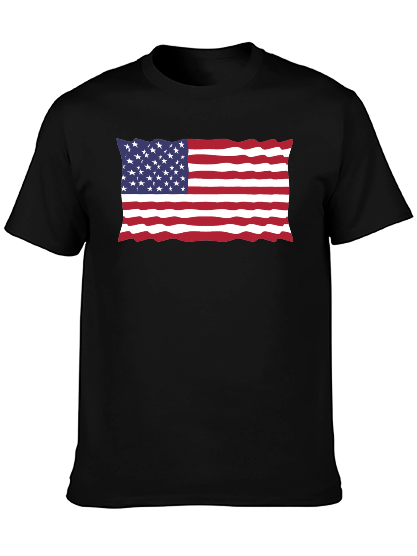USA Flag Black T-Shirt