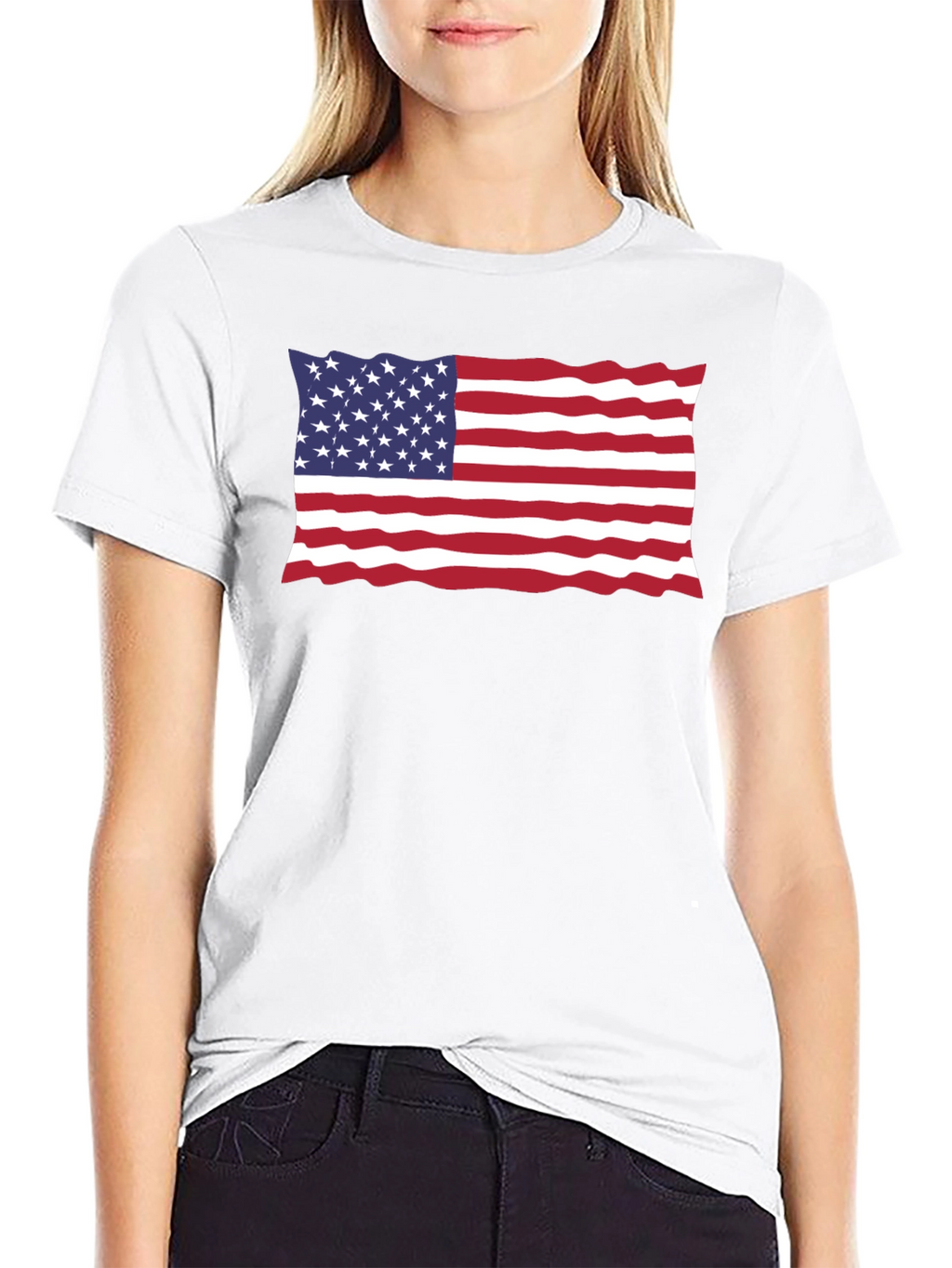 USA Flag Black T-Shirt
