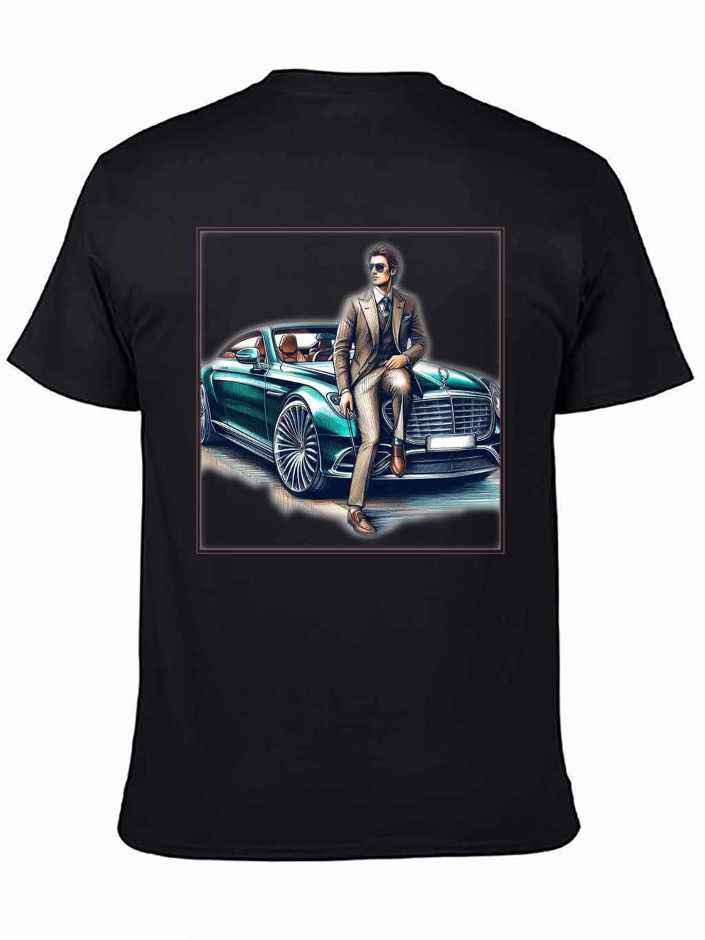 Stylish Man & Car Graphic Tee